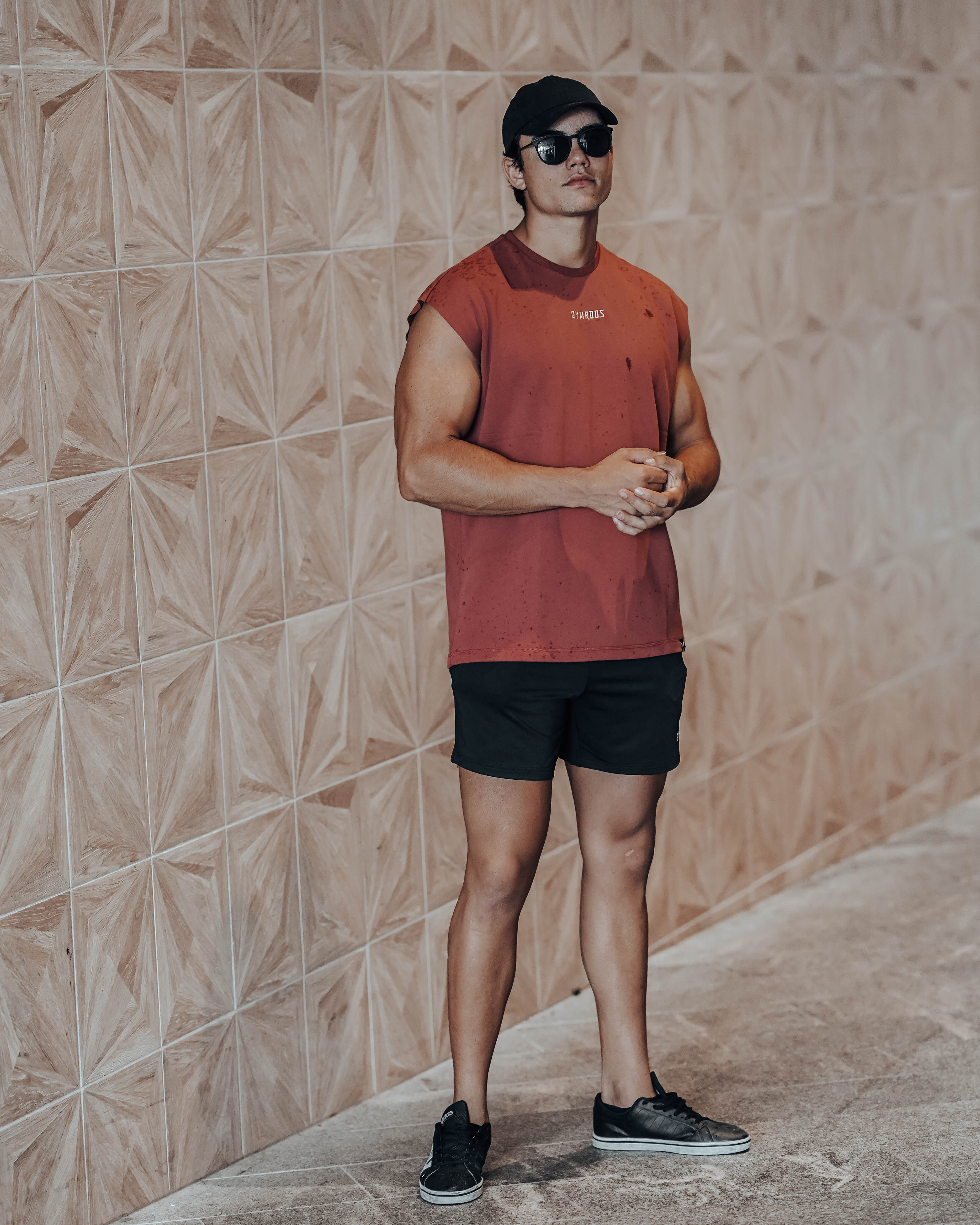 Culture Drop Shoulder Tank - Burgundy - GYMROOS