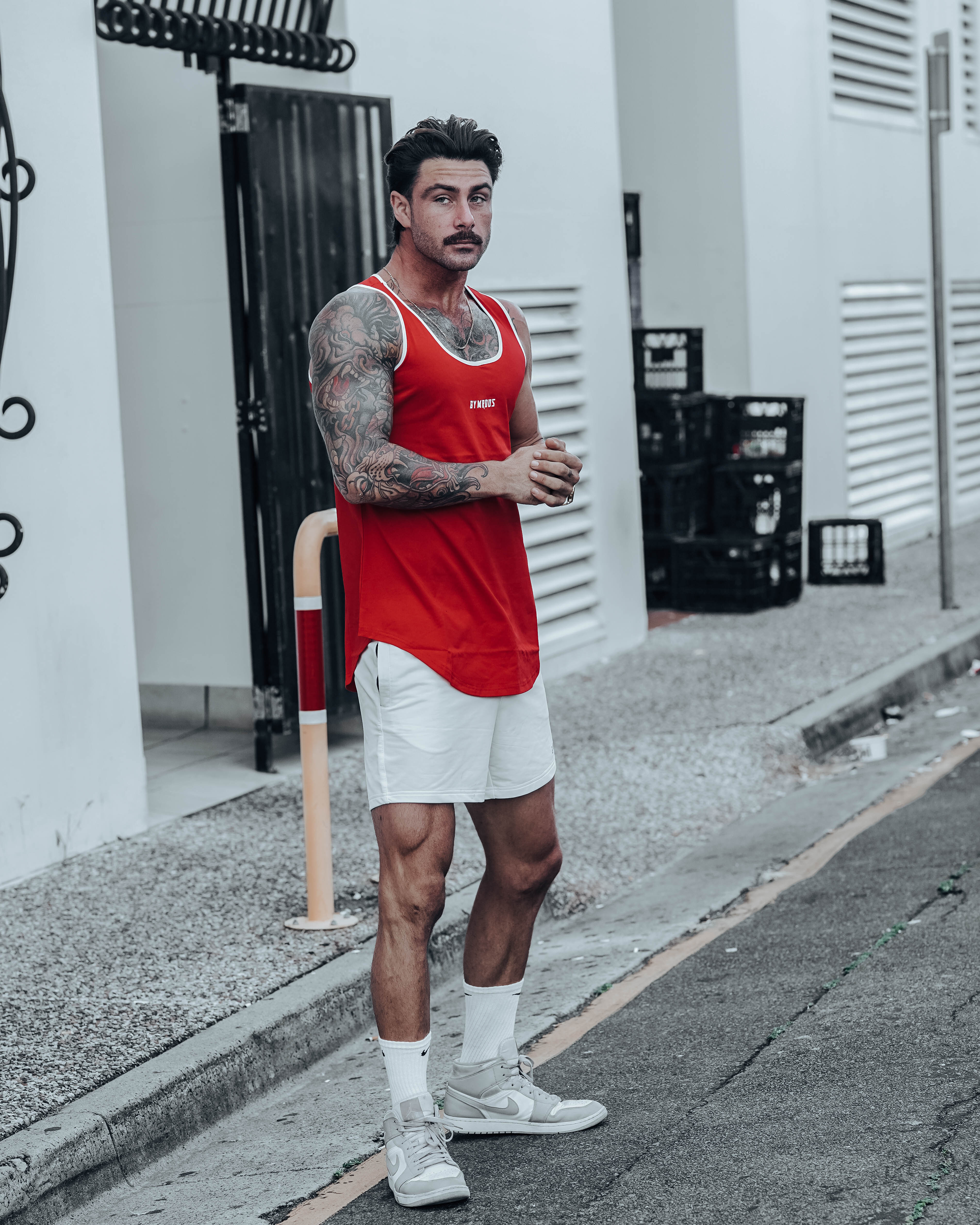 Culture Fitted Tank - Red - GYMROOS