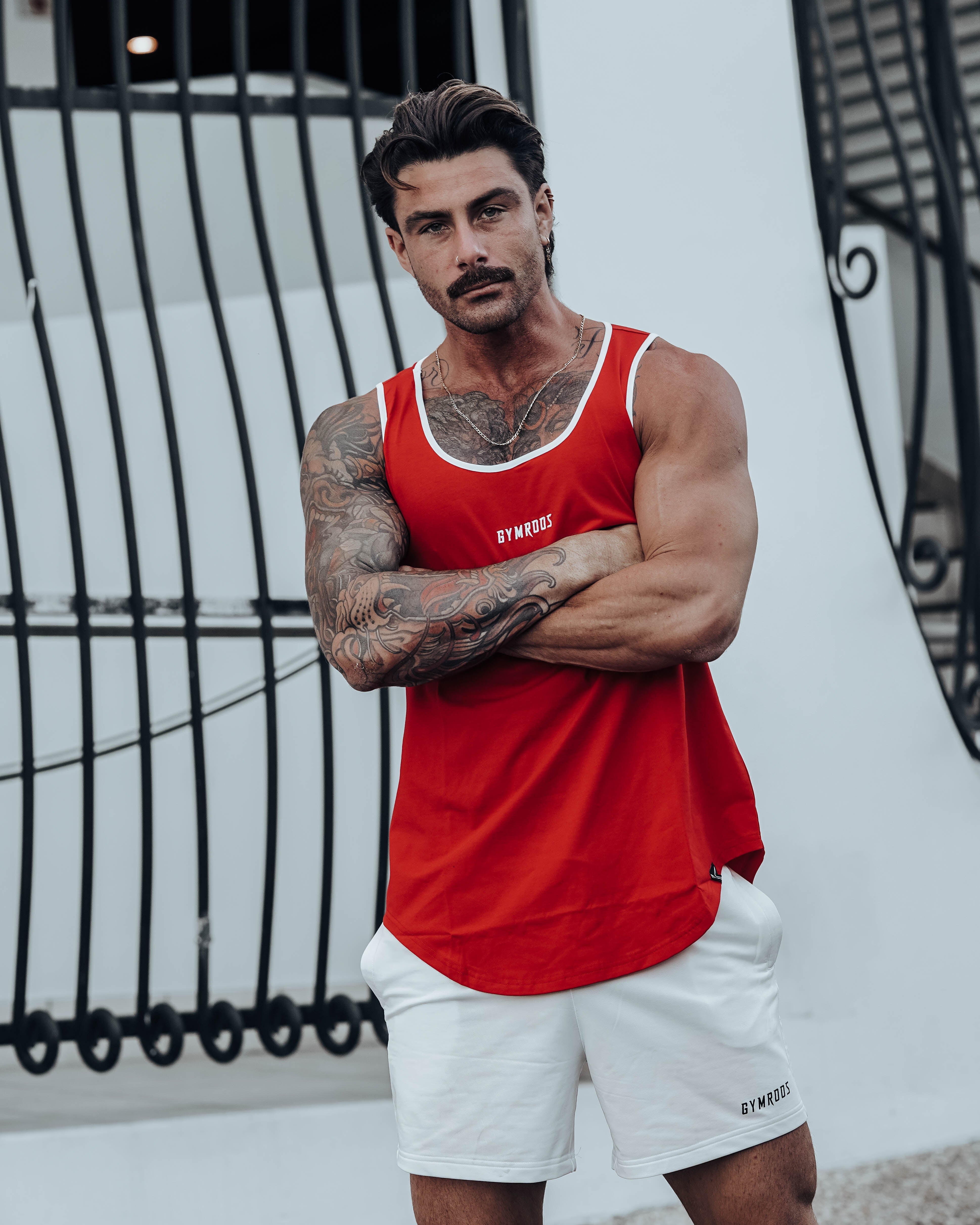 Culture Fitted Tank - Red - GYMROOS