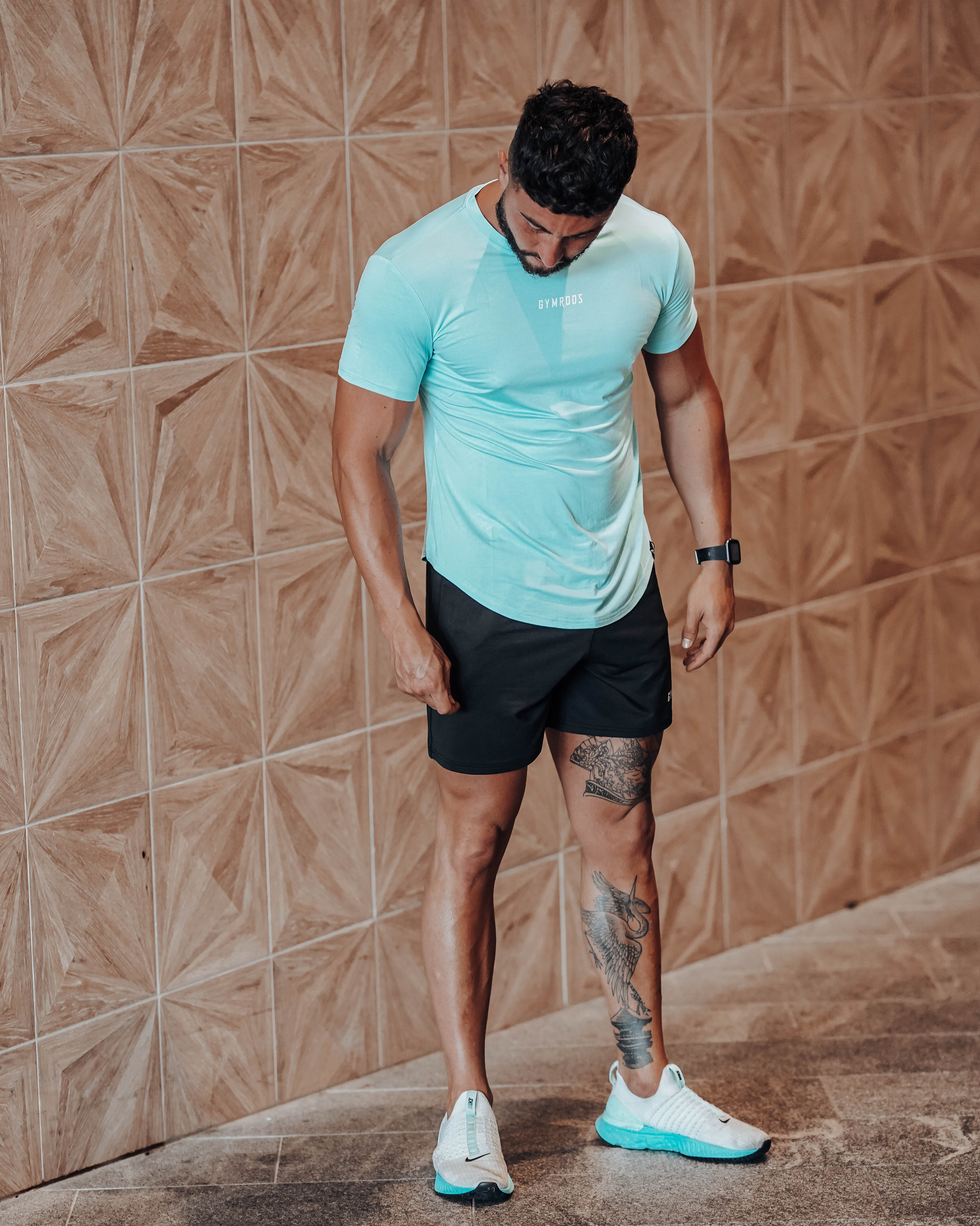 Culture Fitted Tee - Aqua - GYMROOS