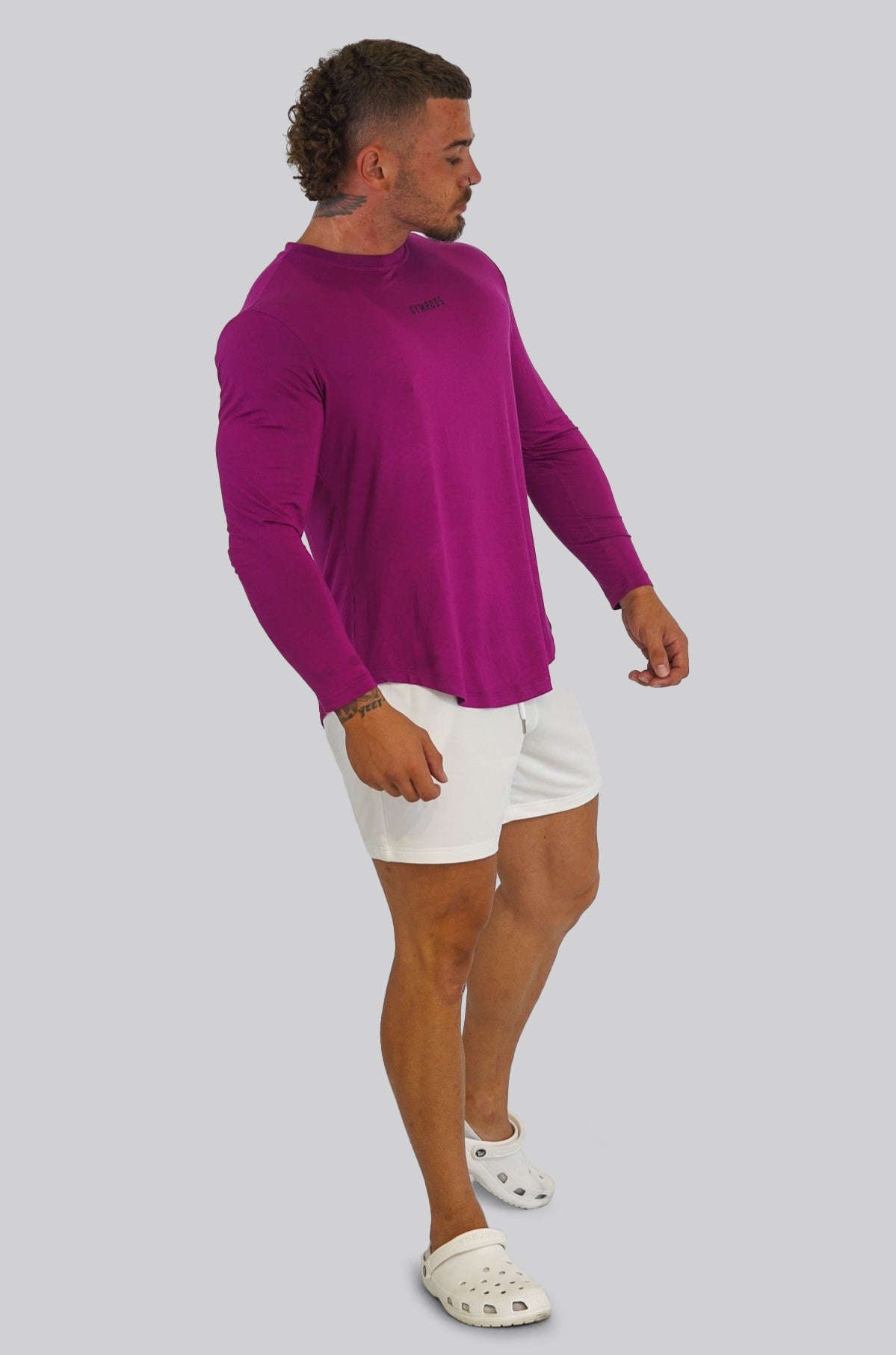 Culture Fitted Tee Long Sleeve - Dragon Fruit - GYMROOS