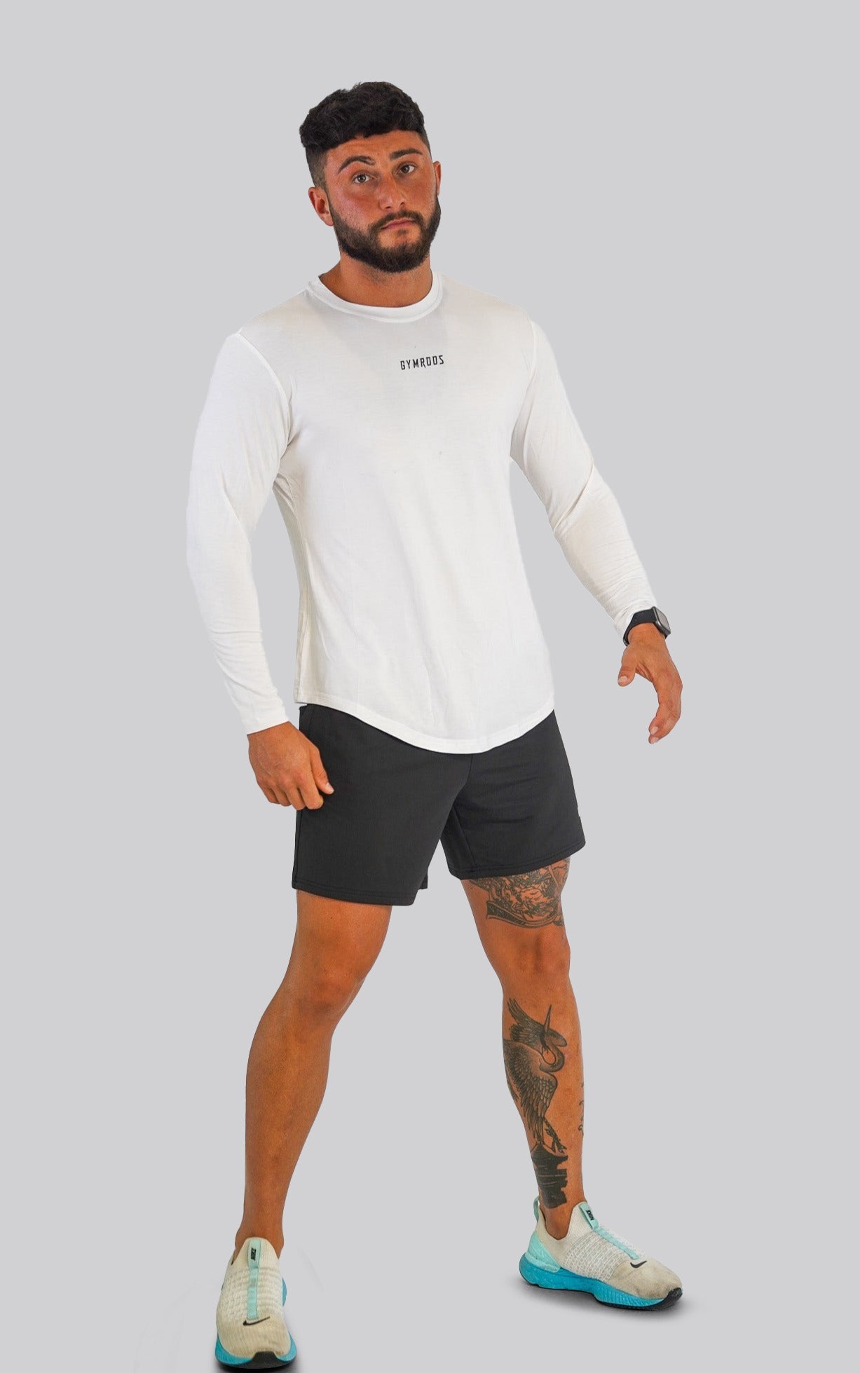 Culture Fitted Tee Long Sleeve - White - GYMROOS