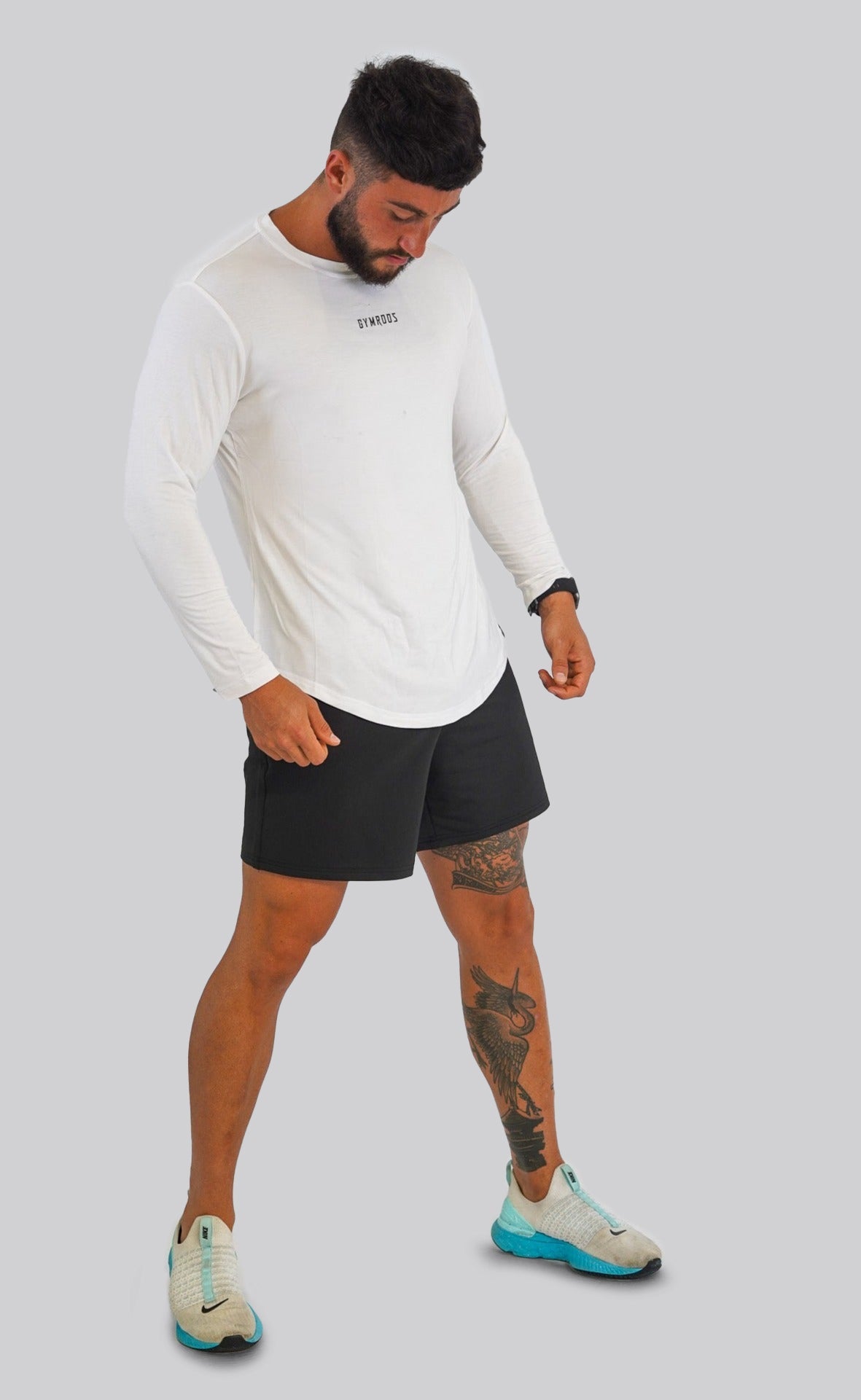 Culture Fitted Tee Long Sleeve - White - GYMROOS