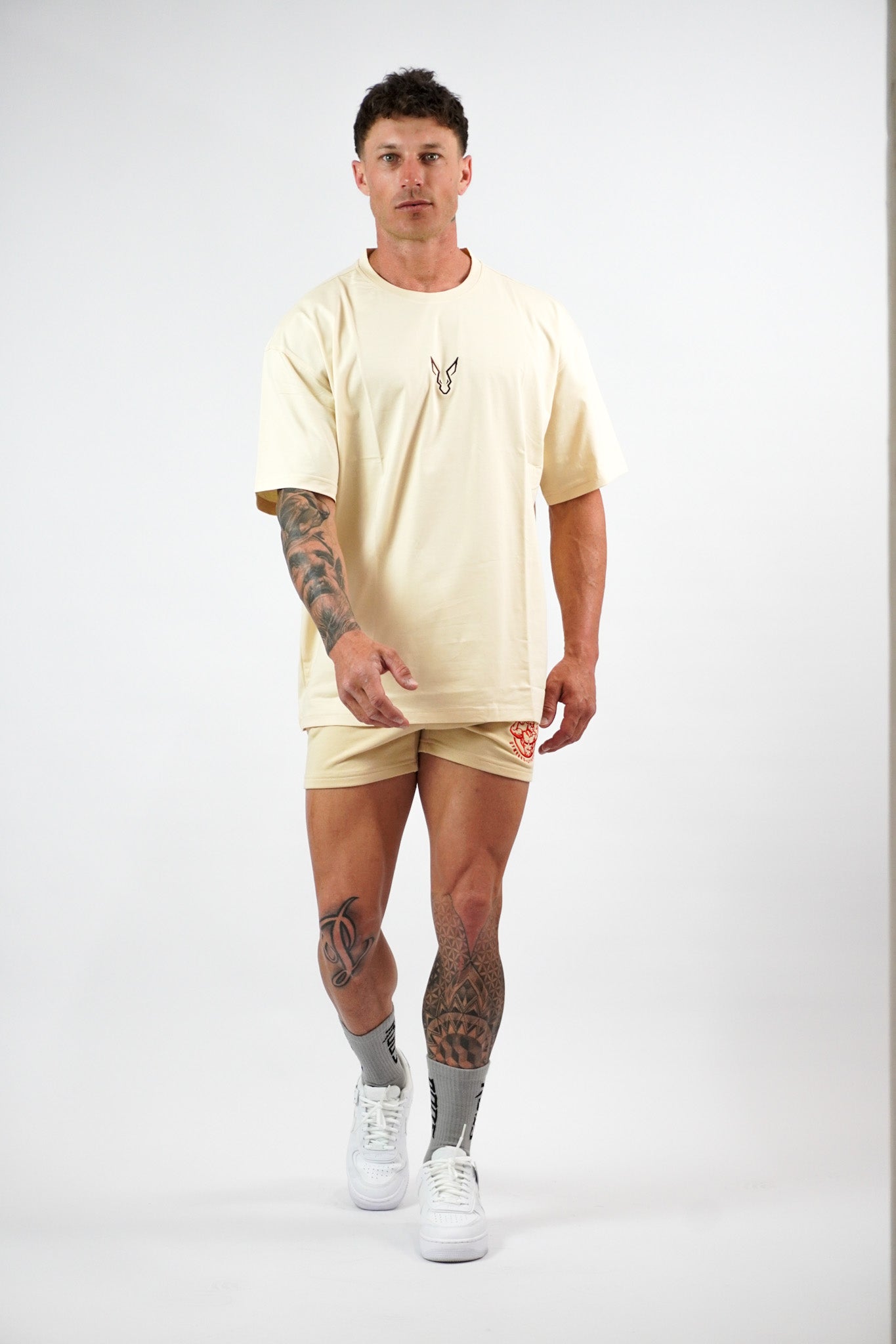 Erupt Oversized Tee - Beige - GYMROOS
