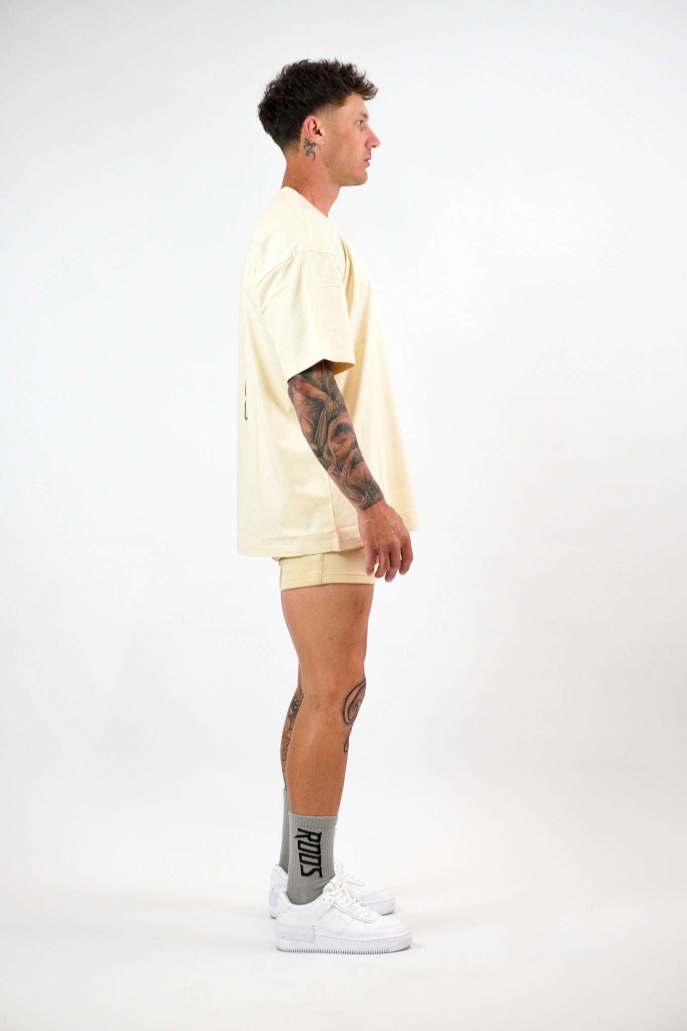 Erupt Oversized Tee - Beige - GYMROOS