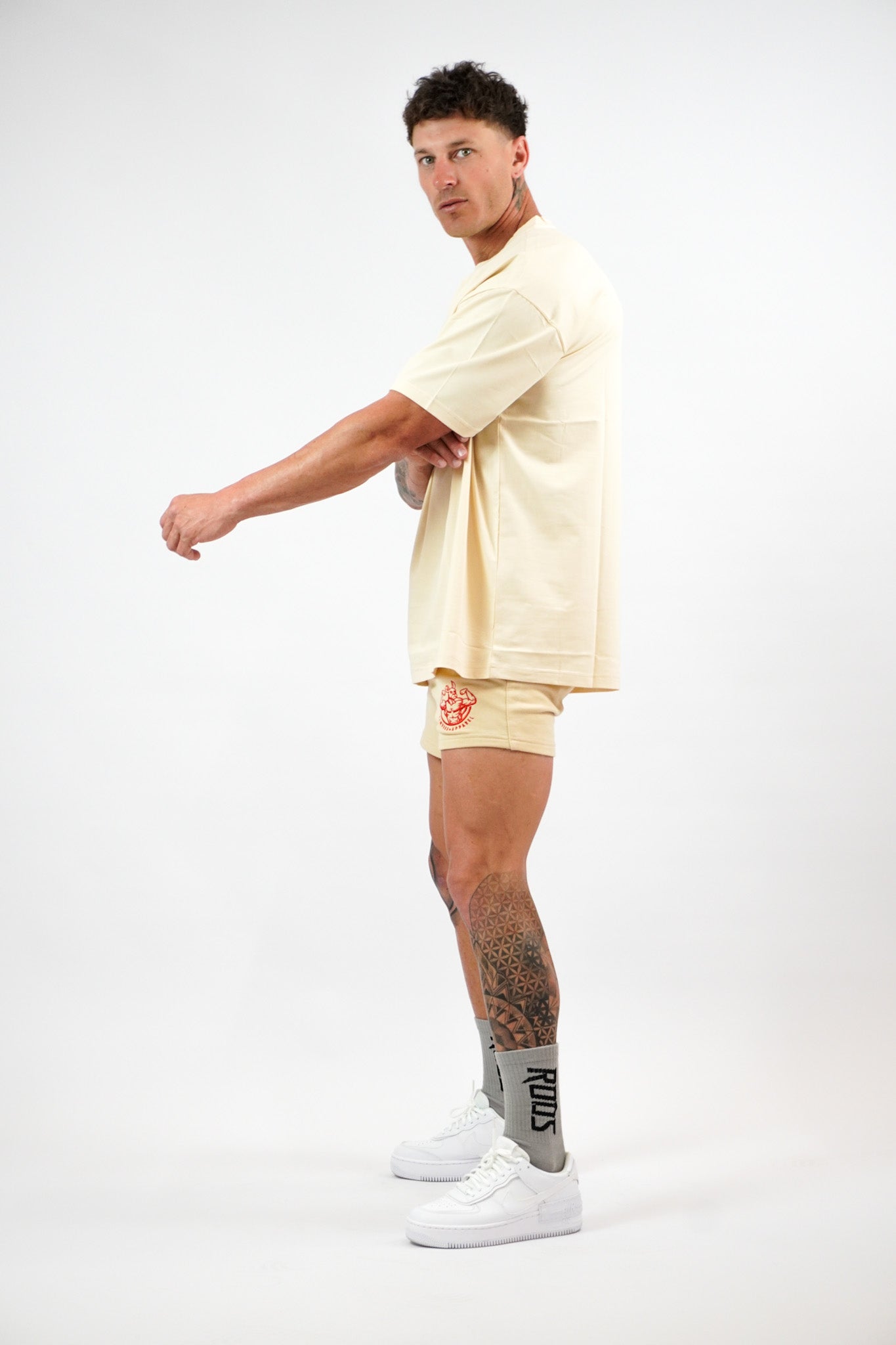 Erupt Oversized Tee - Beige - GYMROOS