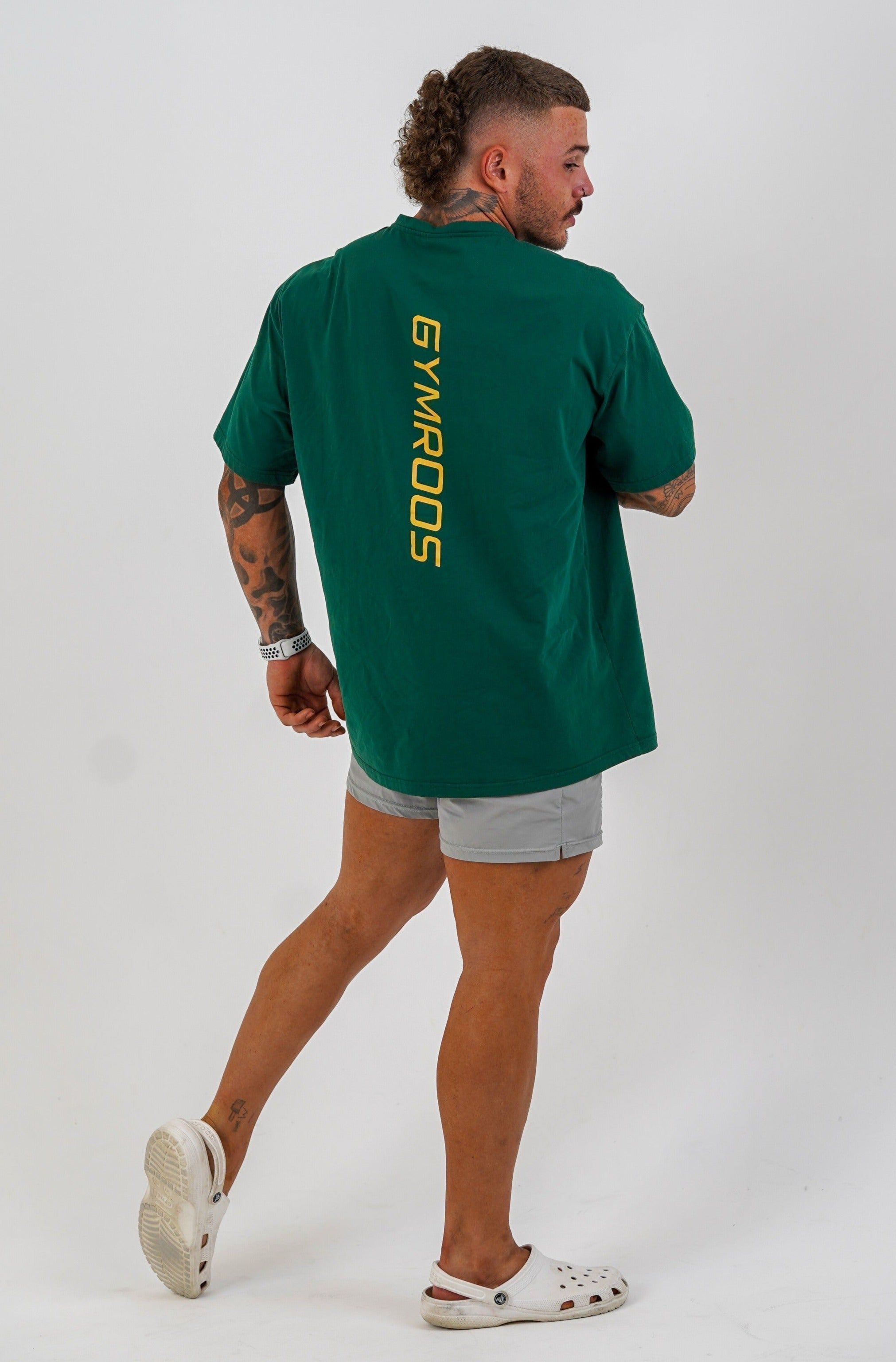 Erupt Oversized Tee - Green & Gold - GYMROOS