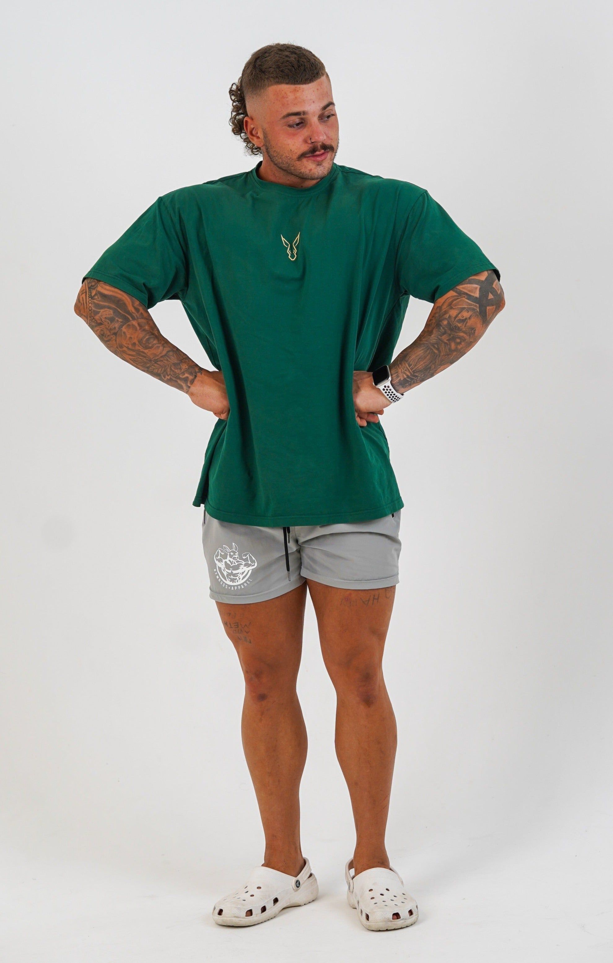 Erupt Oversized Tee - Green & Gold - GYMROOS