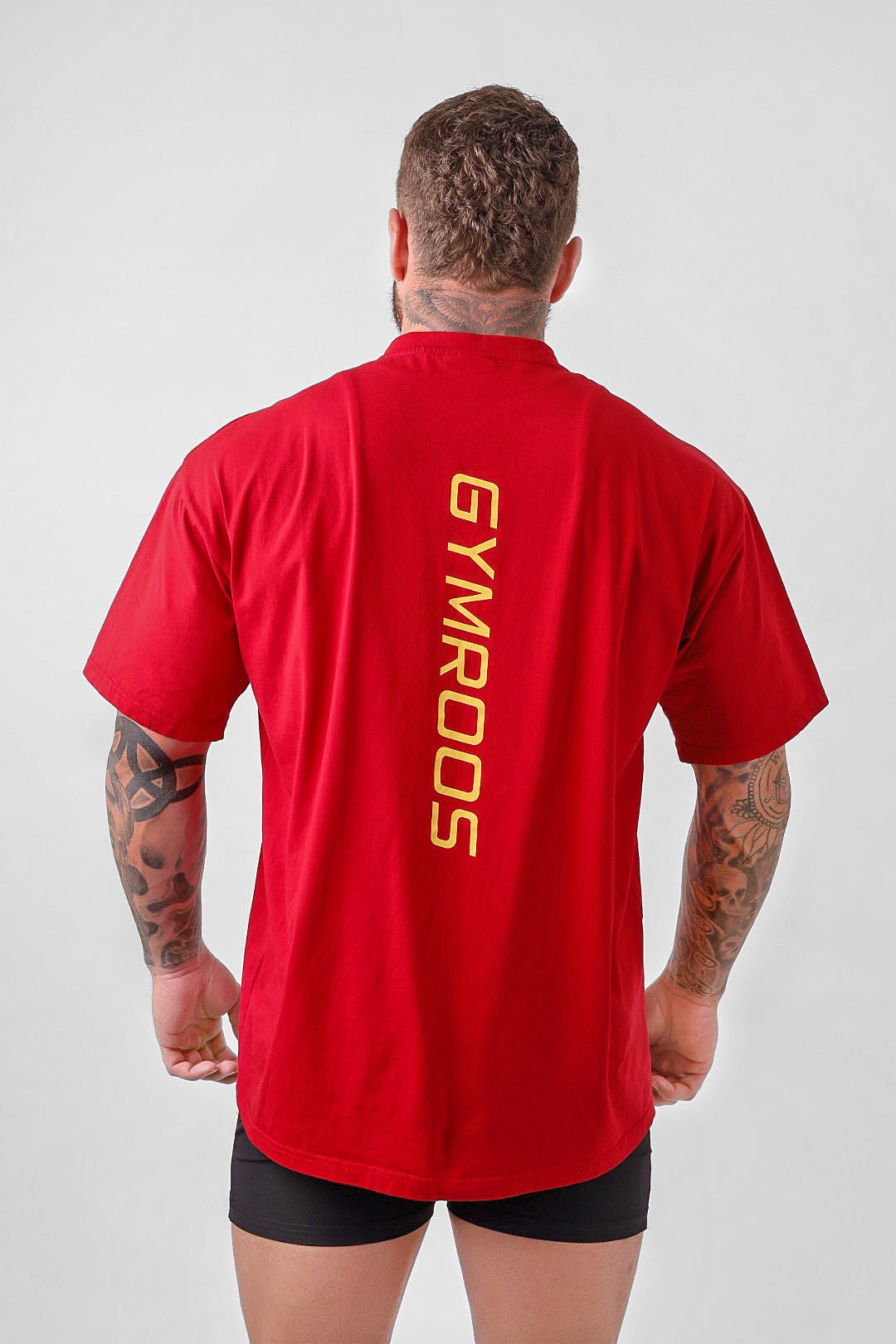 Erupt Oversized Tee - Red & Gold - GYMROOS