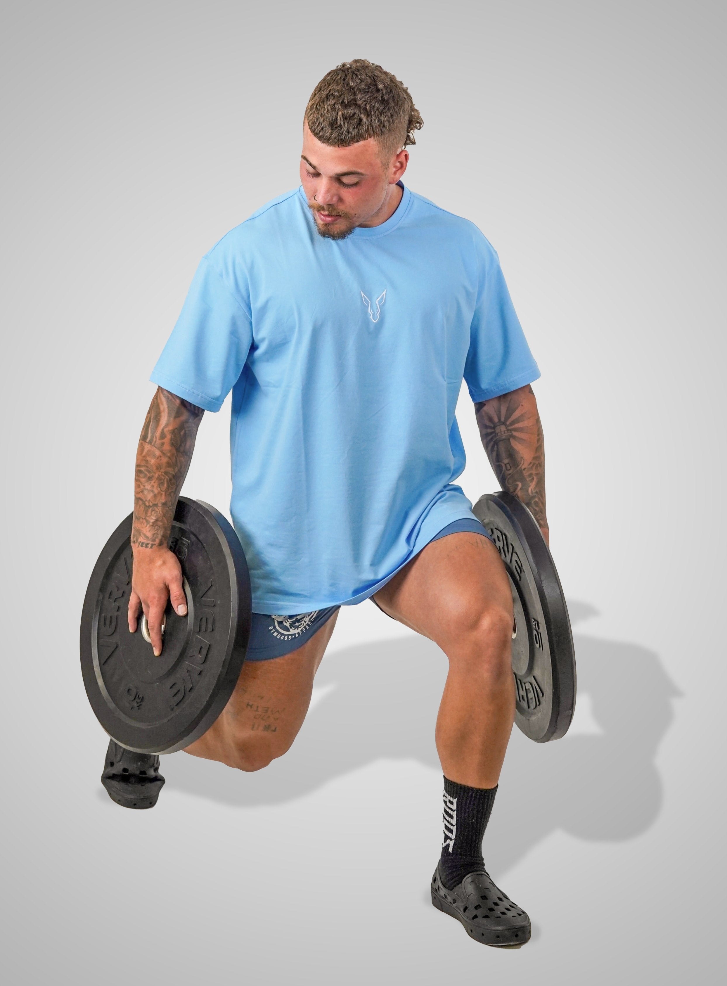 Erupt Oversized Tee - Sky - GYMROOS