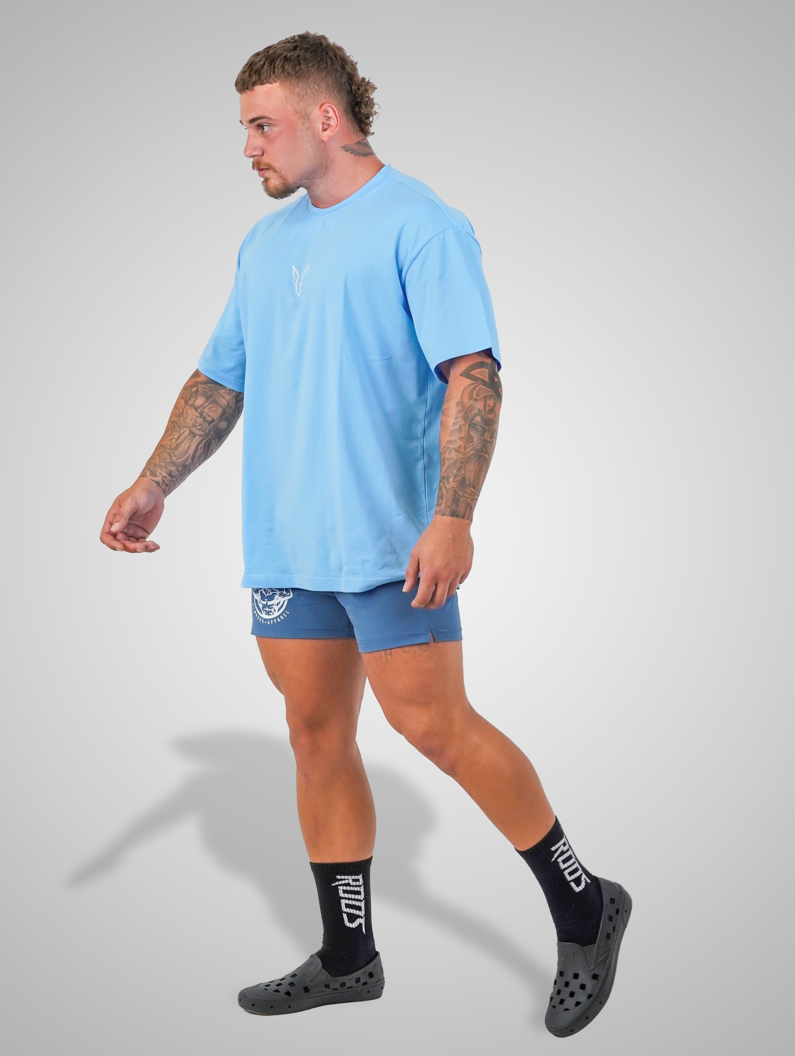 Erupt Oversized Tee - Sky - GYMROOS