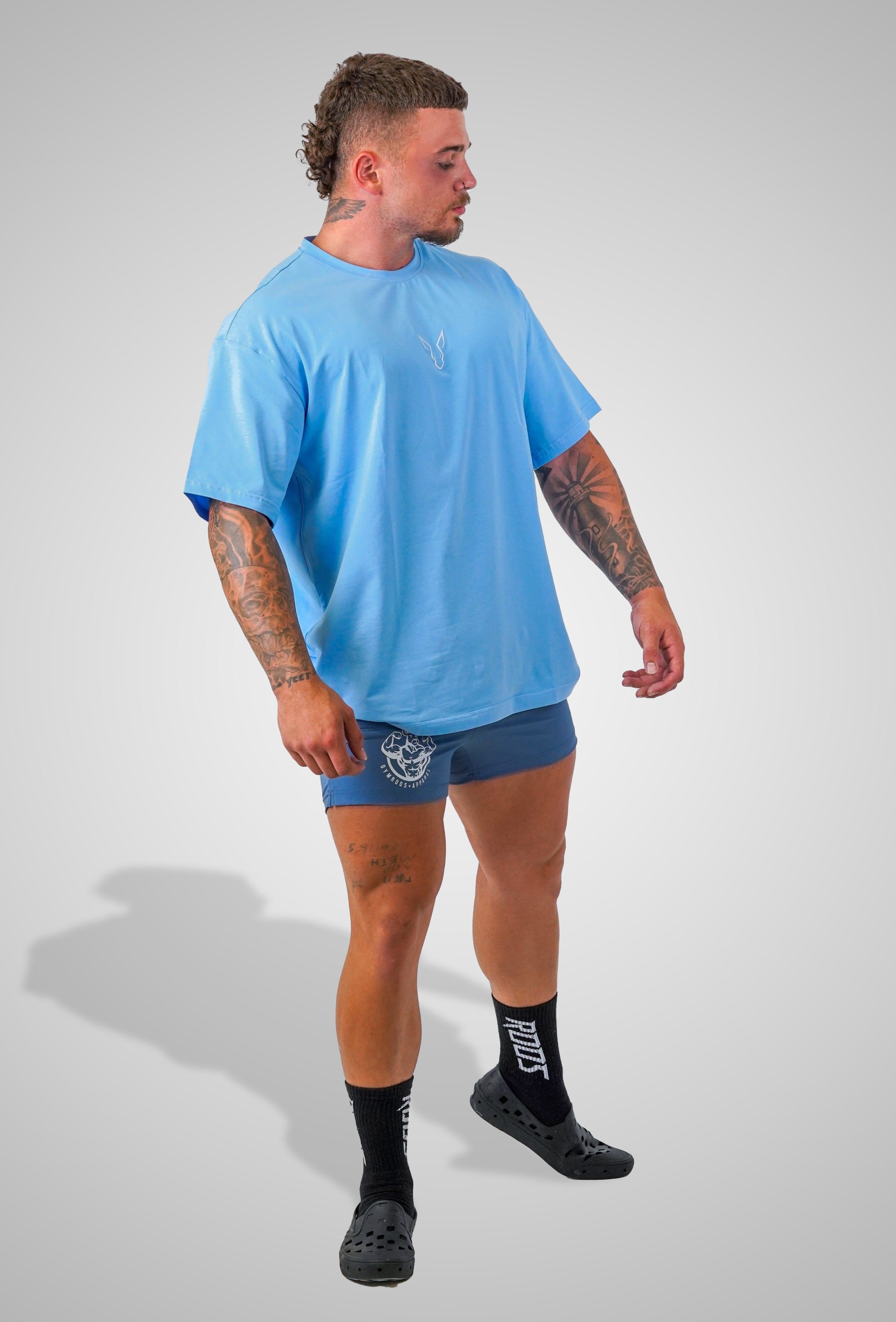 Erupt Oversized Tee - Sky - GYMROOS