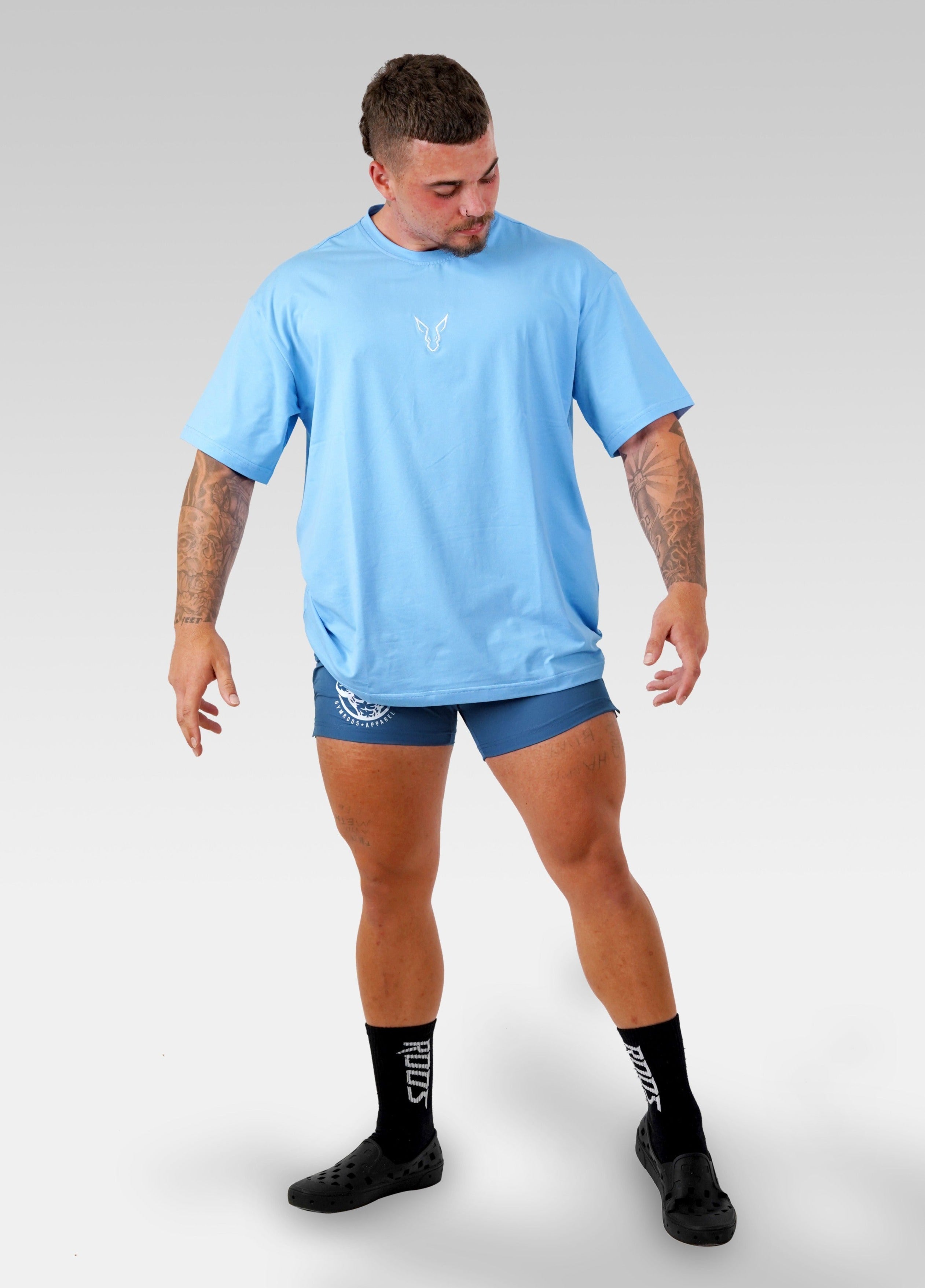 Erupt Oversized Tee - Sky - GYMROOS