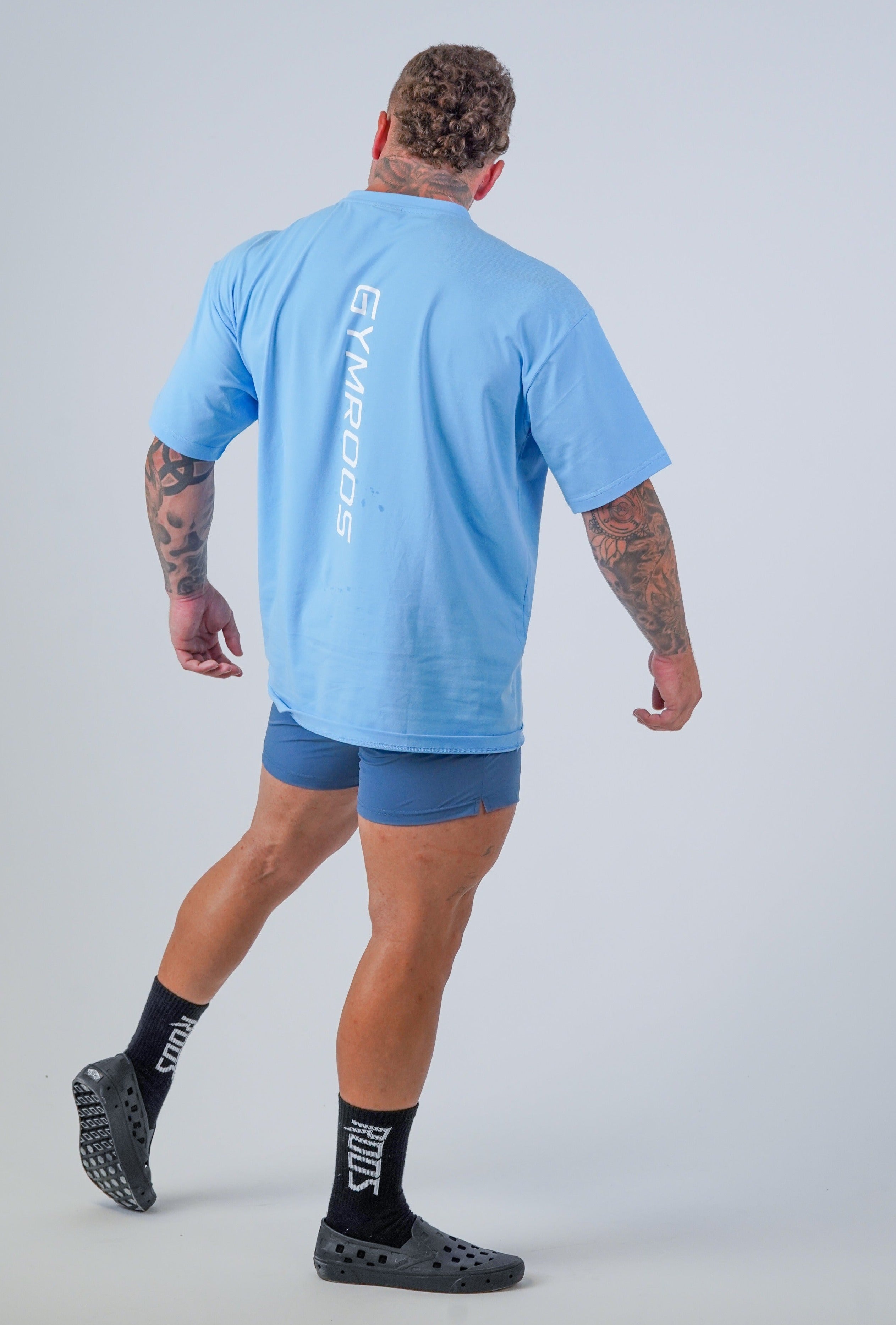 Erupt Oversized Tee - Sky Blue - GYMROOS