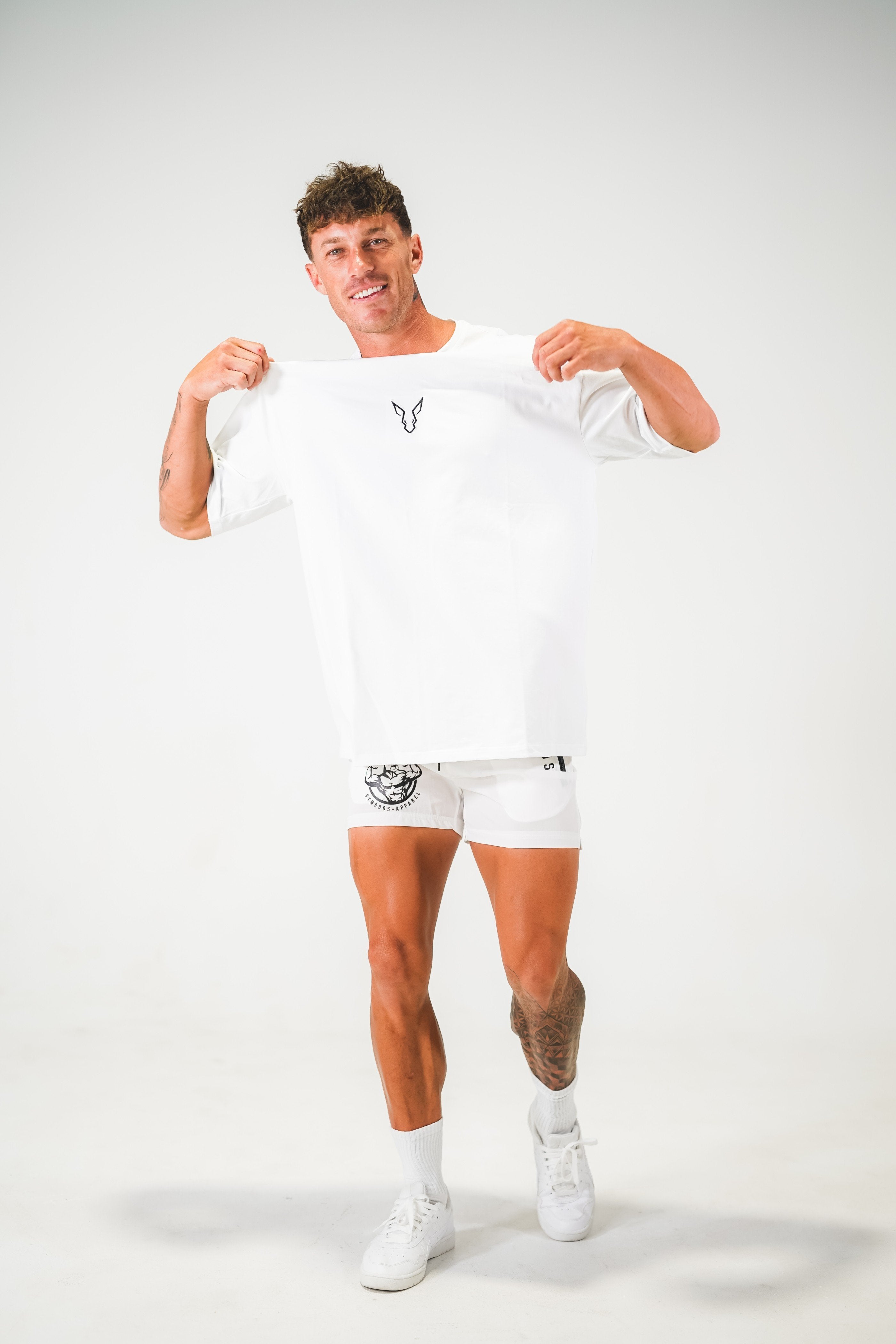 Erupt Oversized Tee - White - GYMROOS