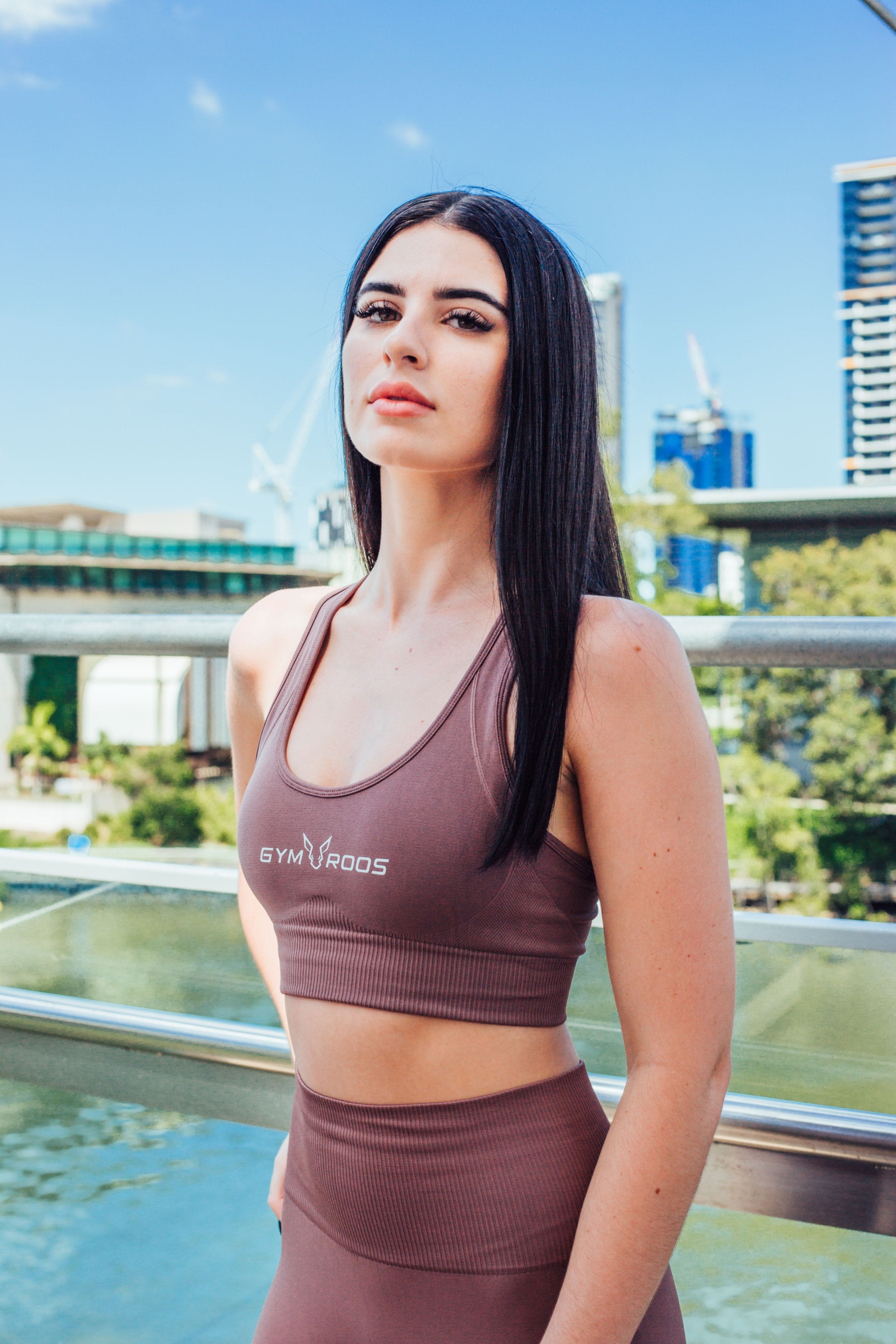Luxe Sports Bra - Rosewood - GYMROOS
