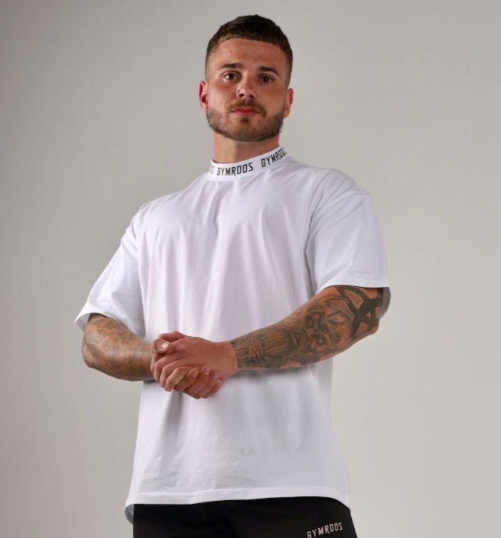 Premium Neck Tee - White - GYMROOS