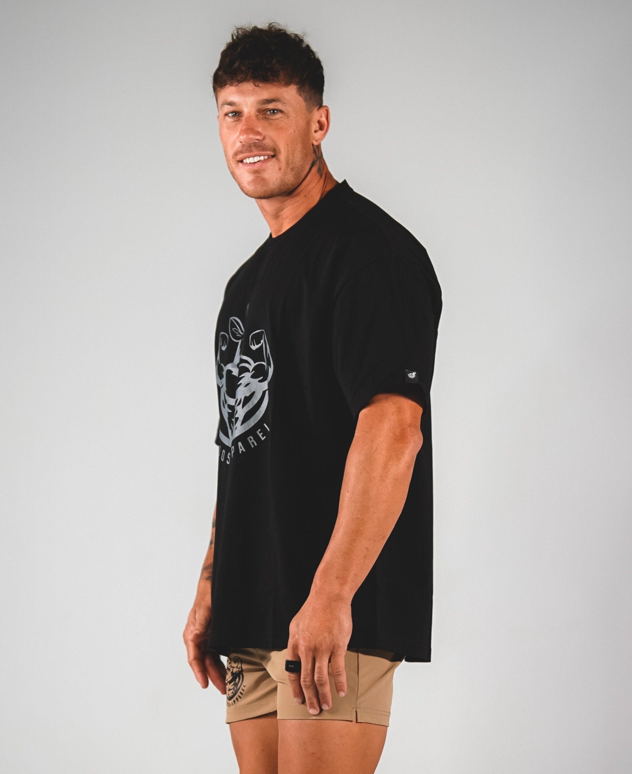 Roo Pump Tee - Black - GYMROOS