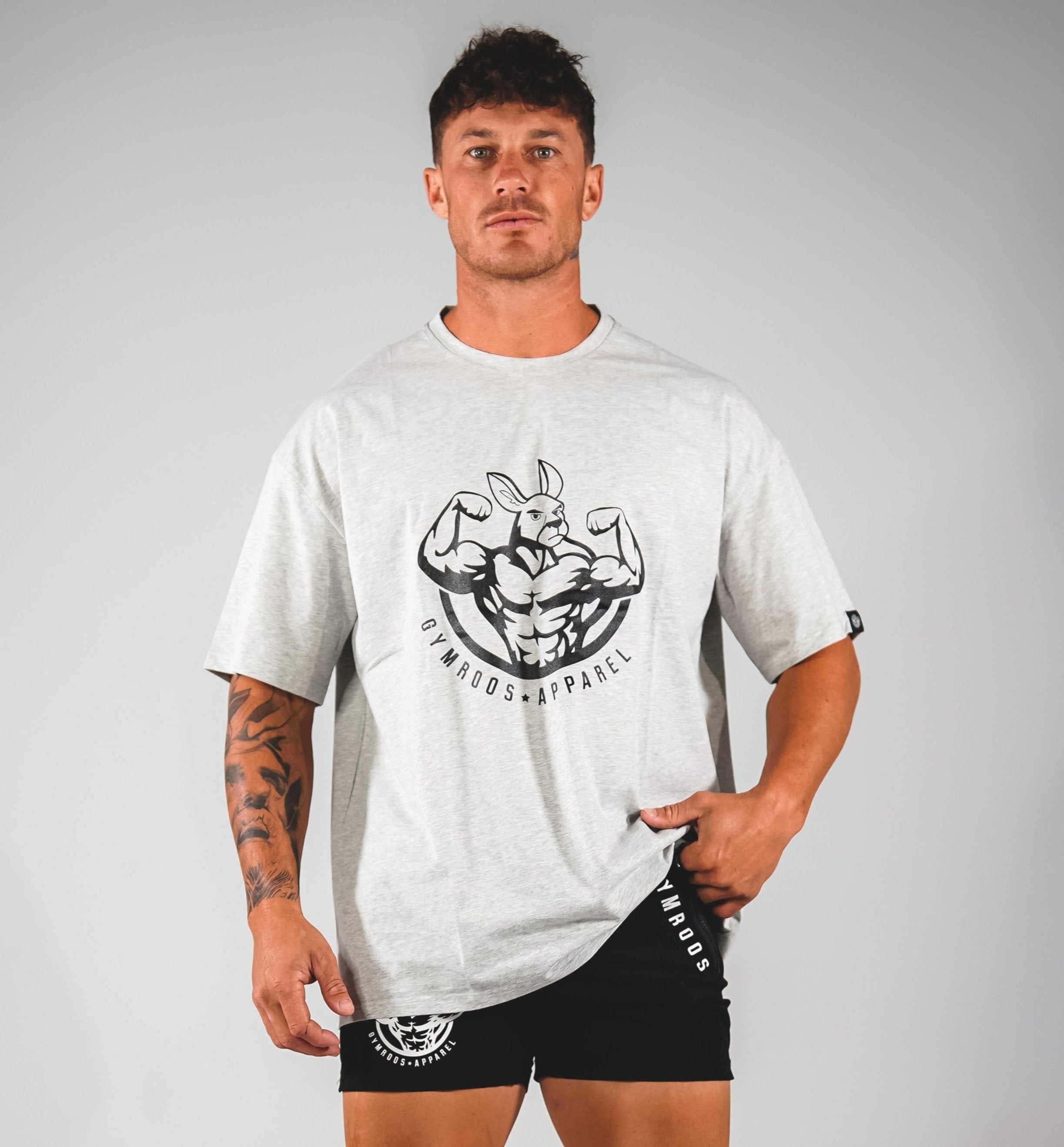 Roo Pump Tee - Grey - GYMROOS