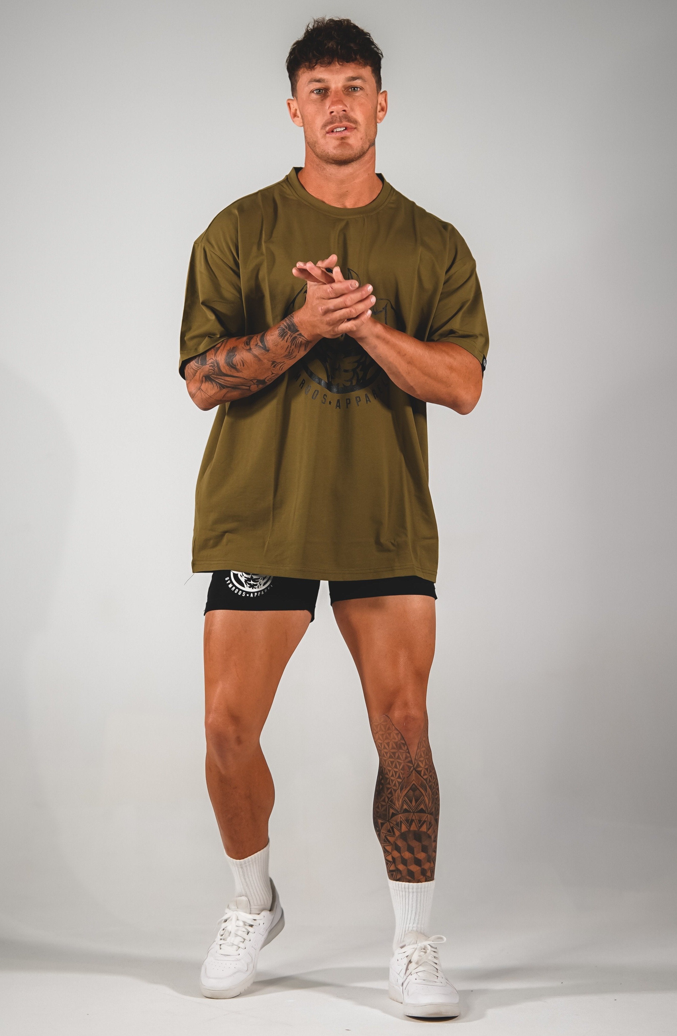 Roo Pump Tee - Olive - GYMROOS