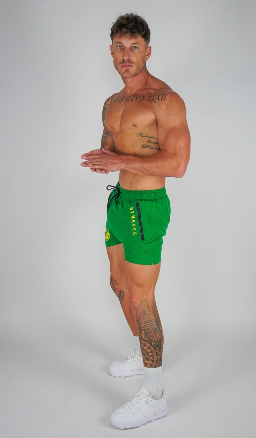 Roo Shorts - Green & Gold - GYMROOS