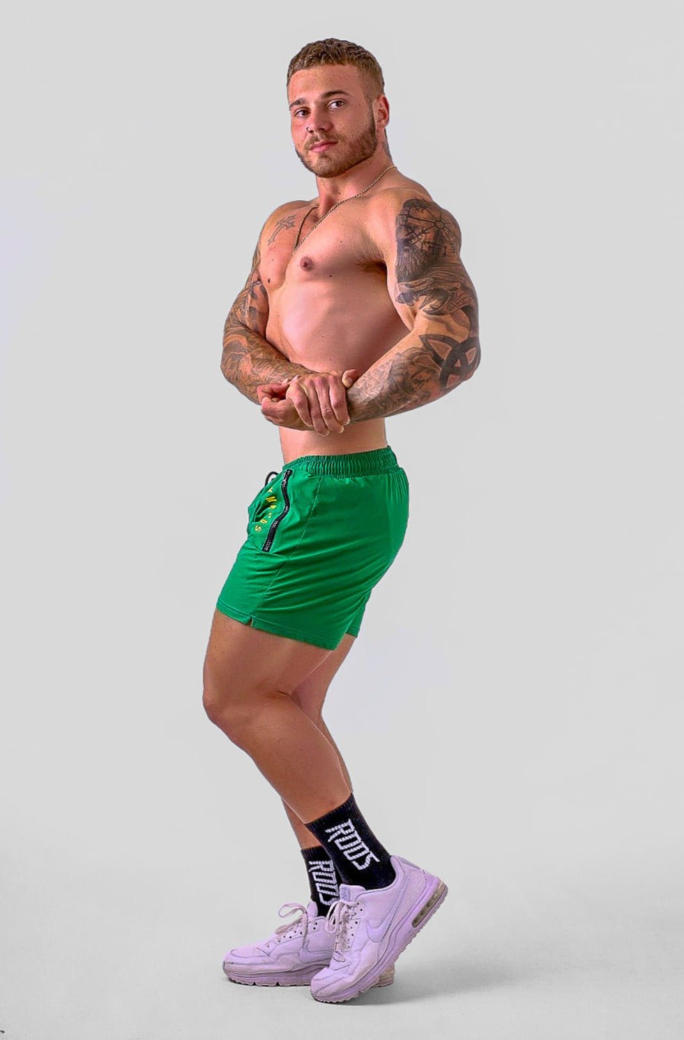 Roo Shorts - Green & Gold - GYMROOS