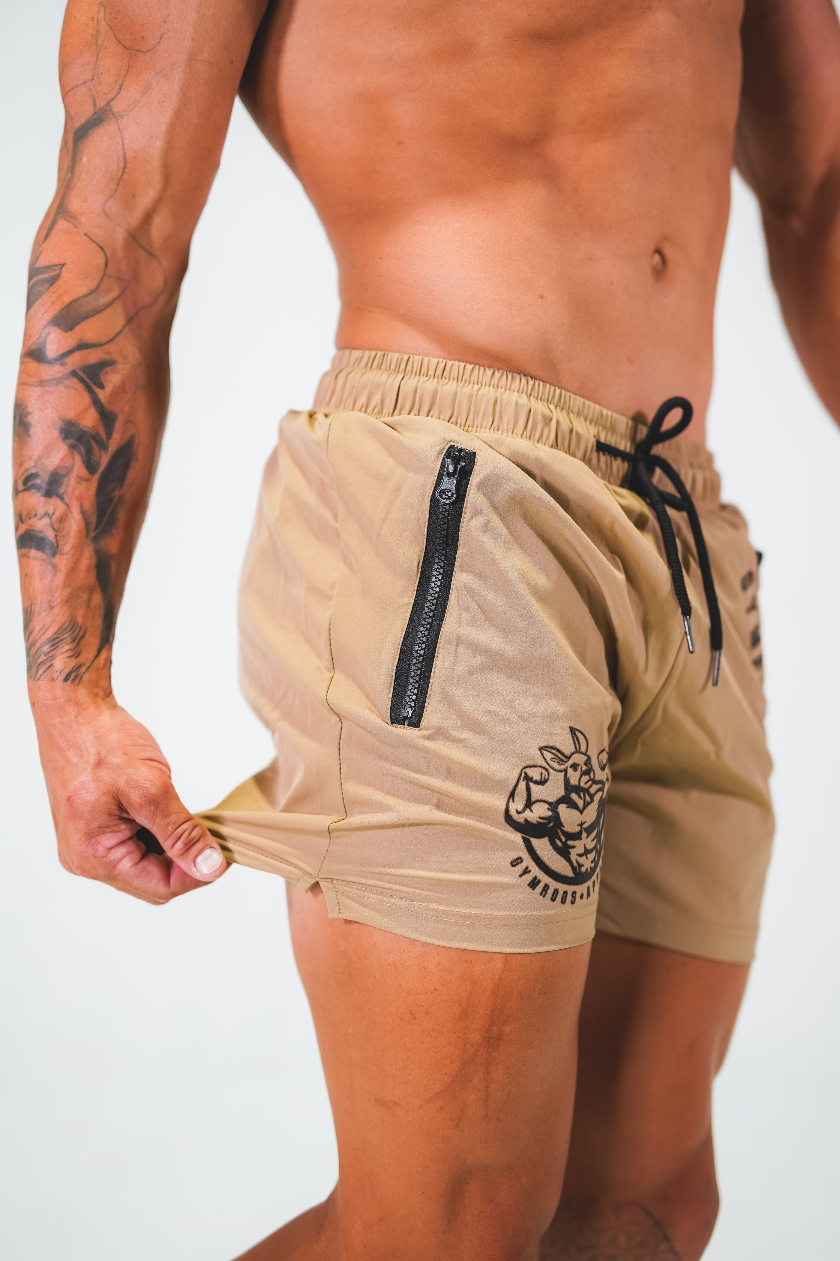 Roo Shorts - Khaki - GYMROOS