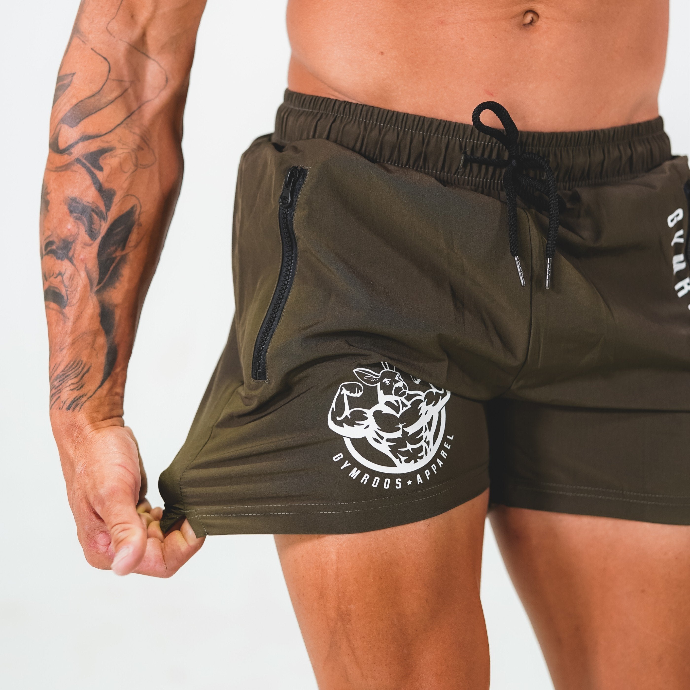 Roo Shorts - Olive - GYMROOS