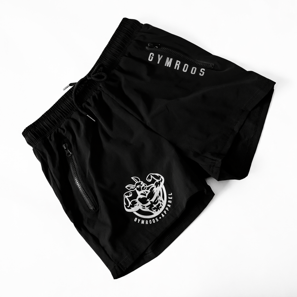 Roo Shorts - Black & Silver