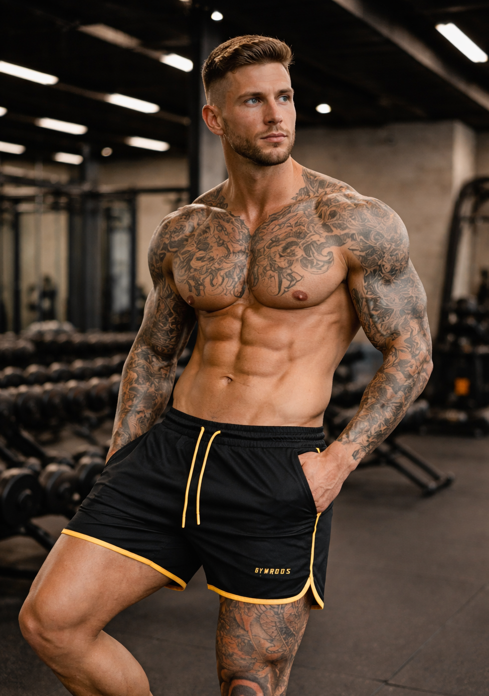 Retro Shorts - Black & Gold