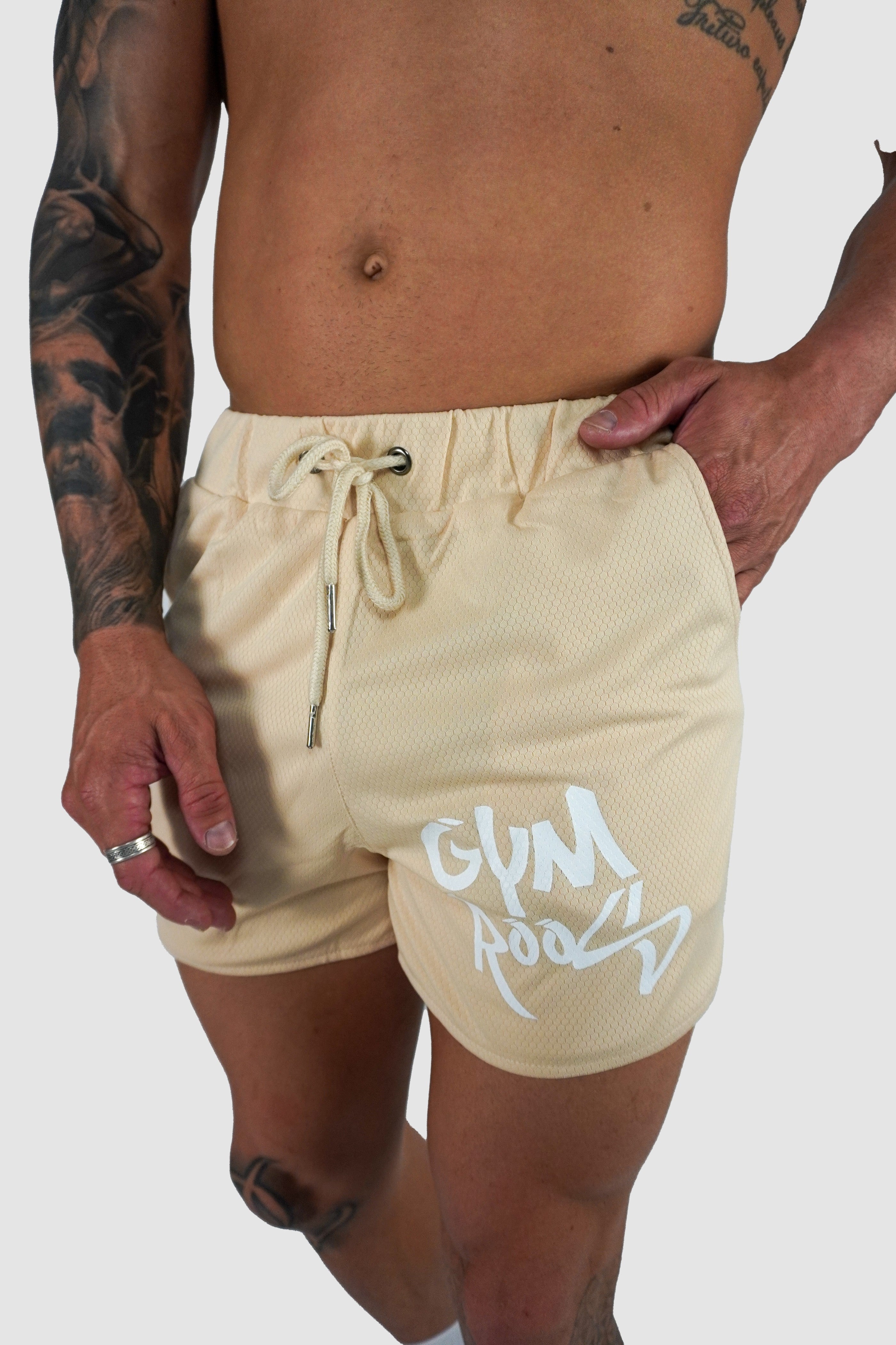 Script Shorts - Tan