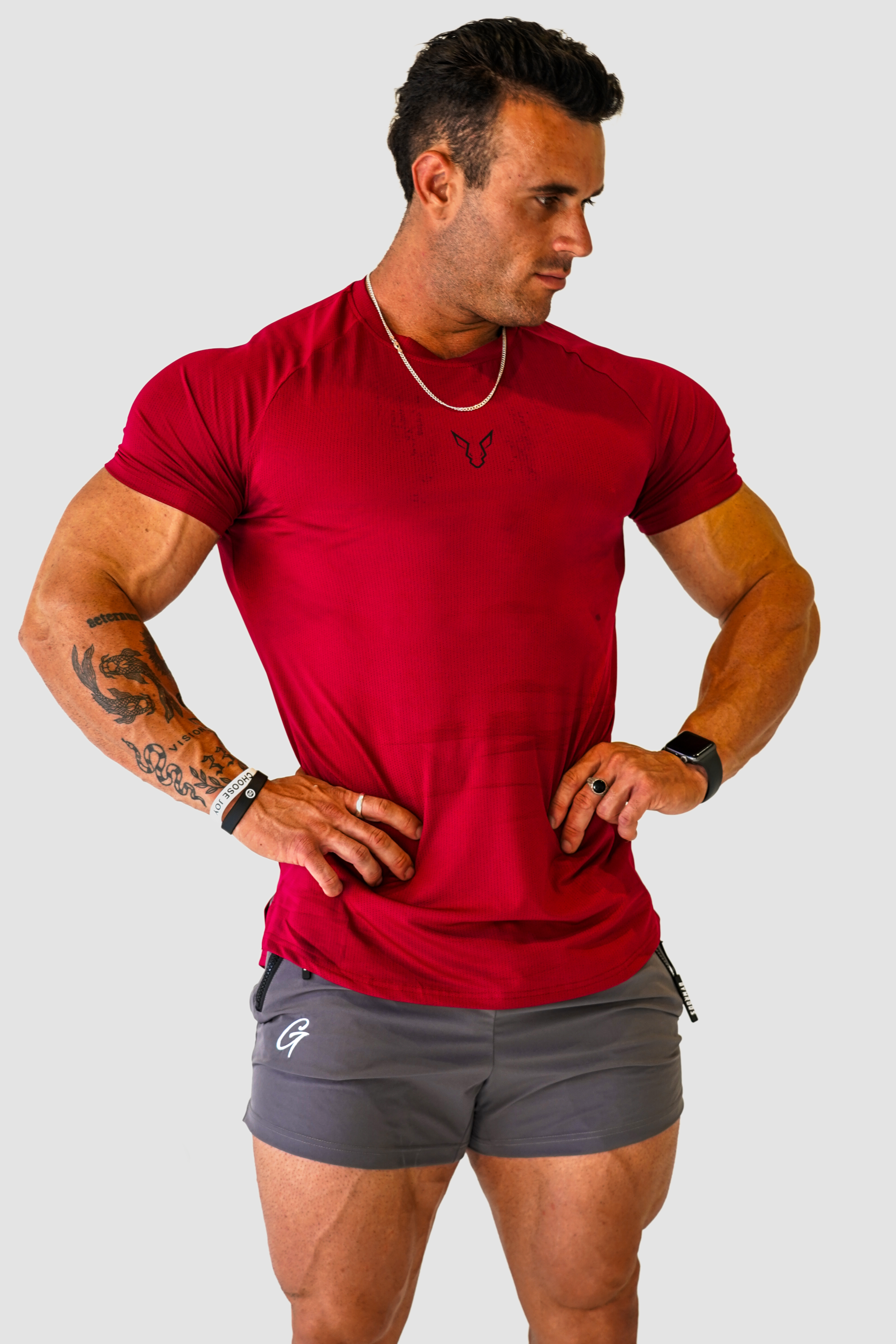 Compression Tee - Burgundy