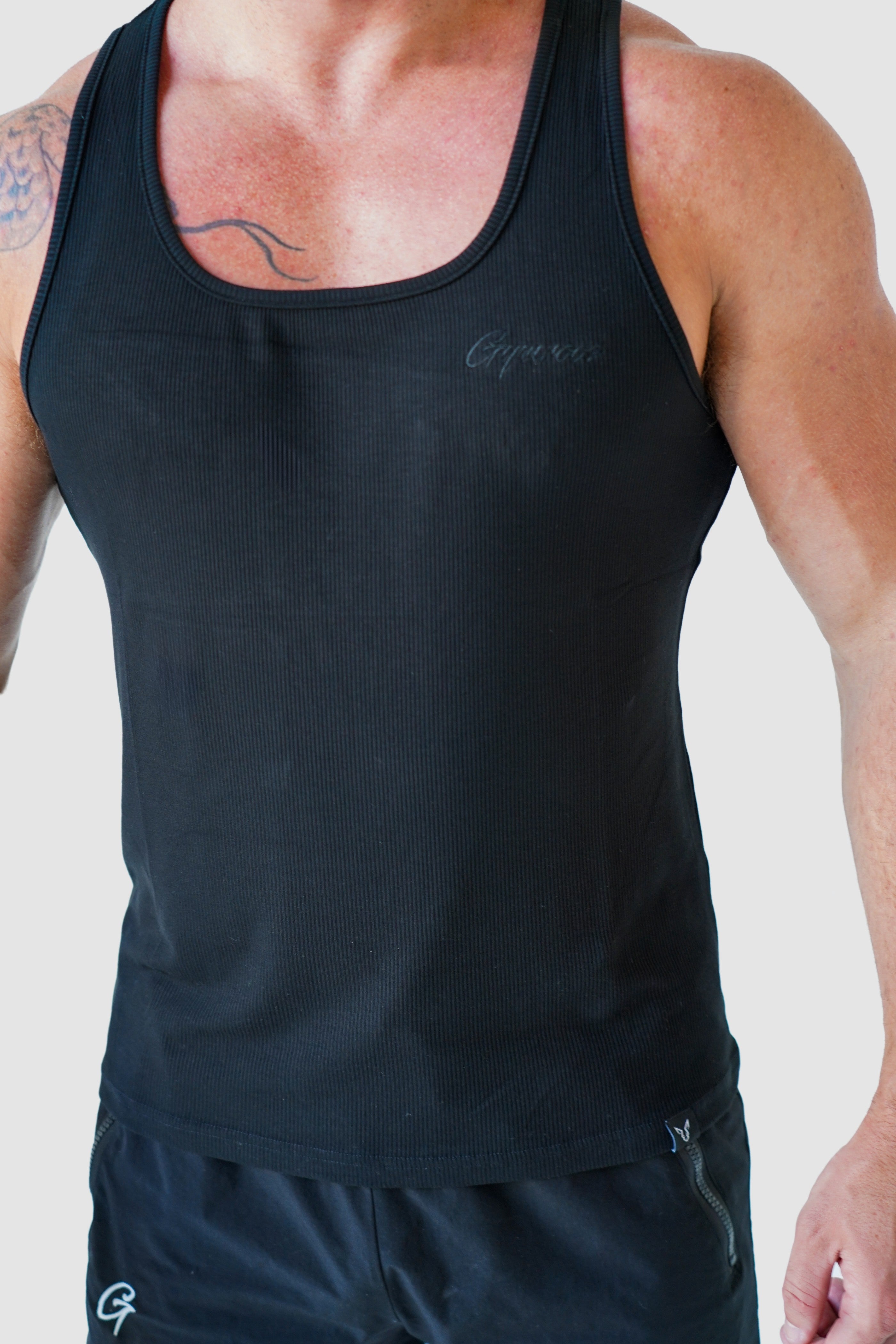 Ribbed Tank - Black