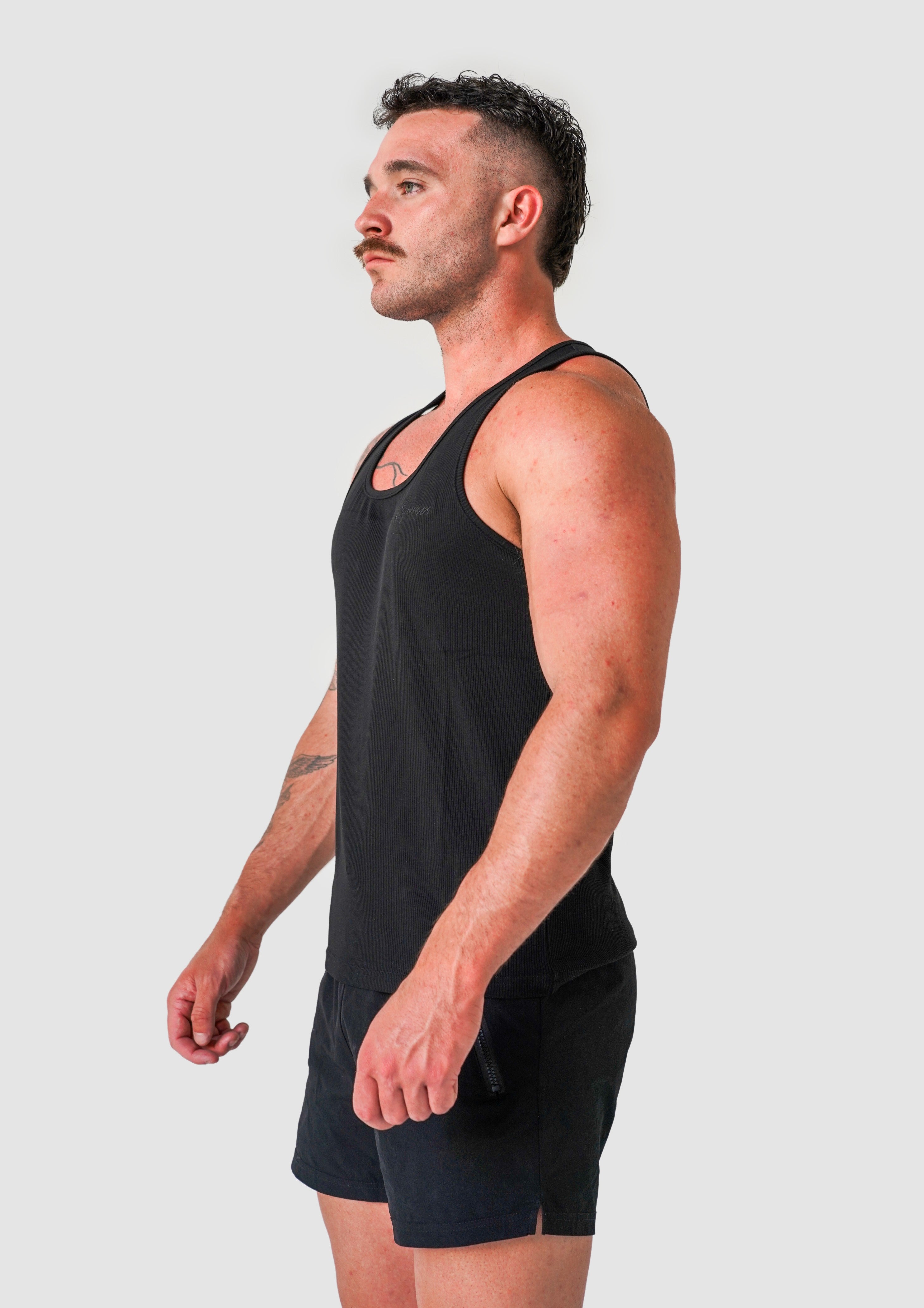 Ribbed Tank - Black