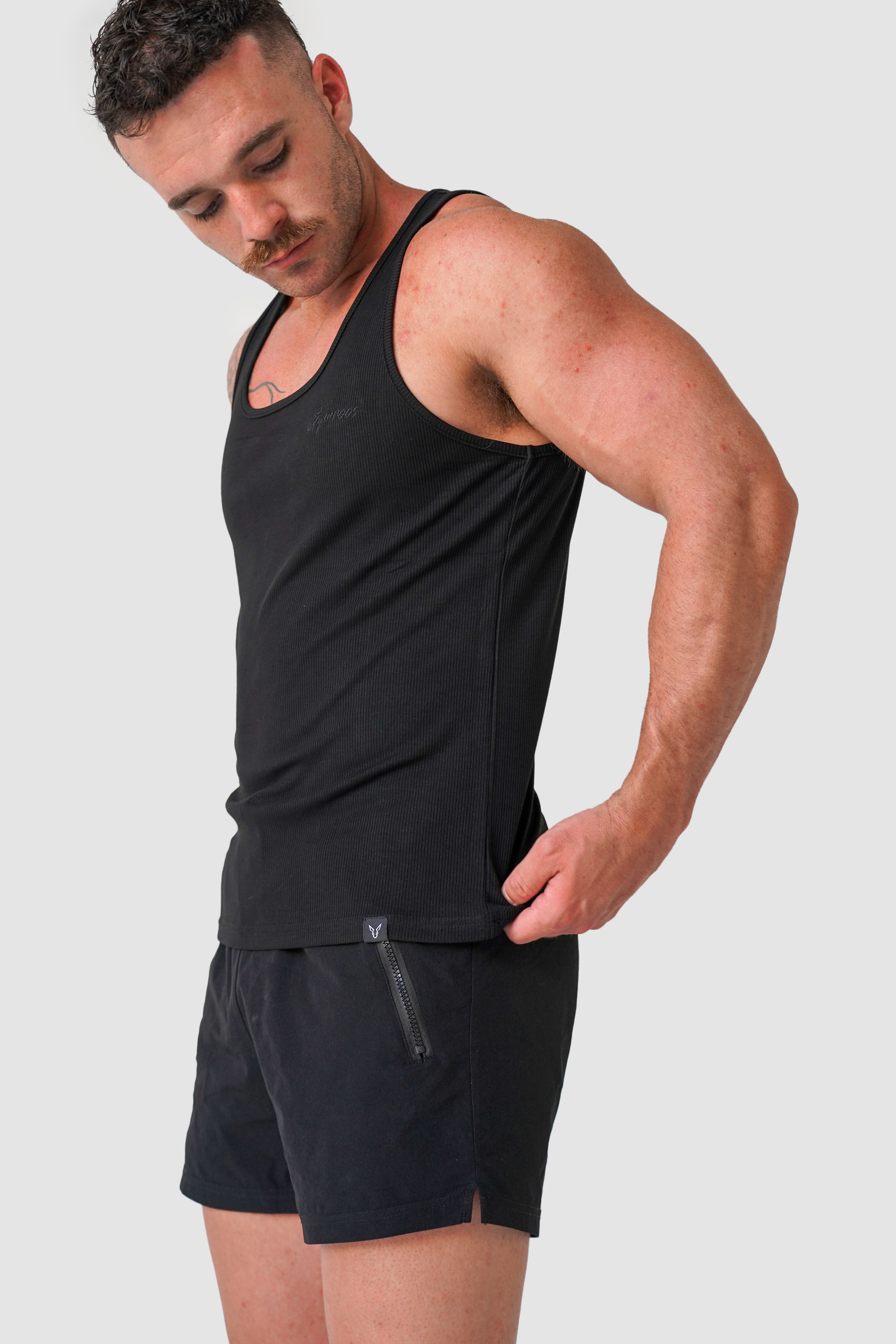 Ribbed Tank - Black