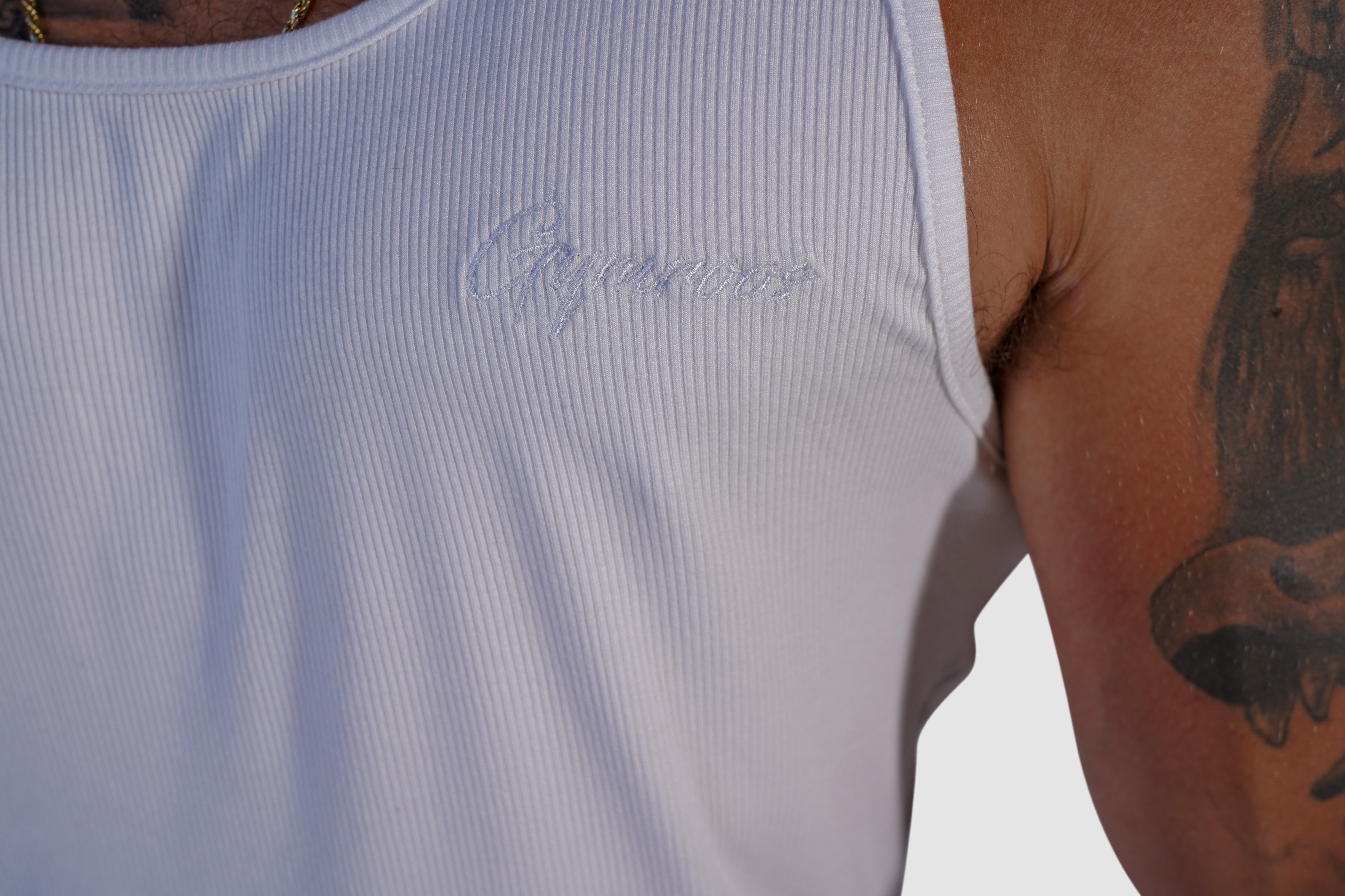 Ribbed Tank - White