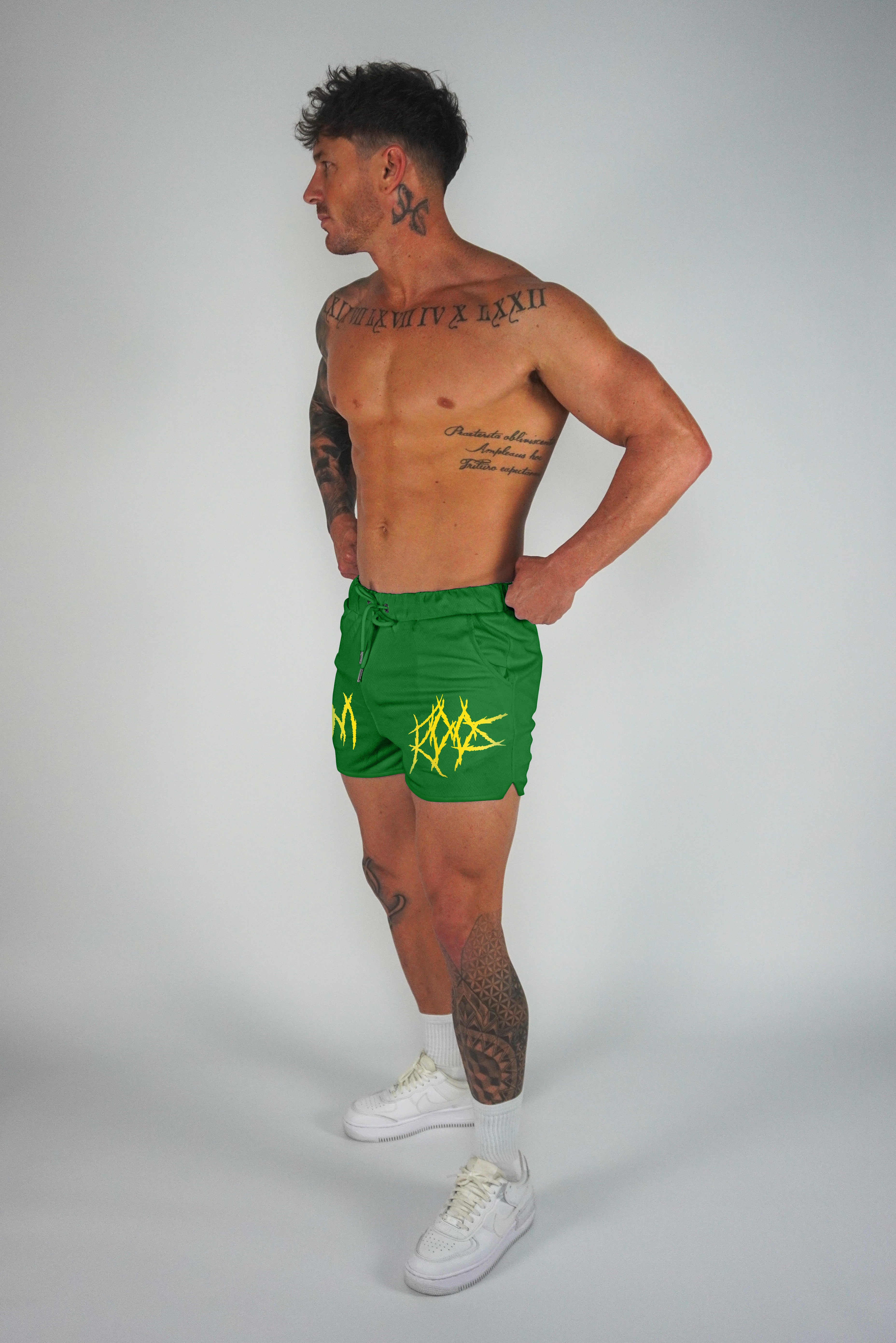 Scream Shorts - Green x Gold