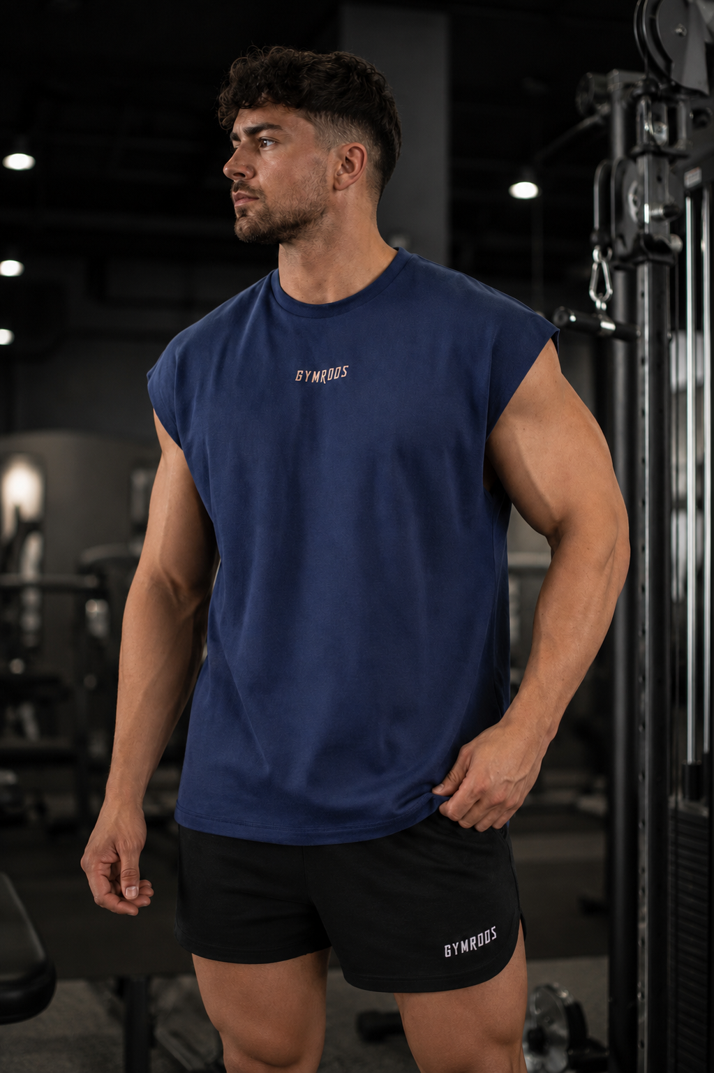 Culture Drop Shoulder Tank - Navy