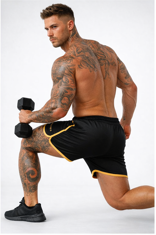 Retro Shorts - Black & Gold