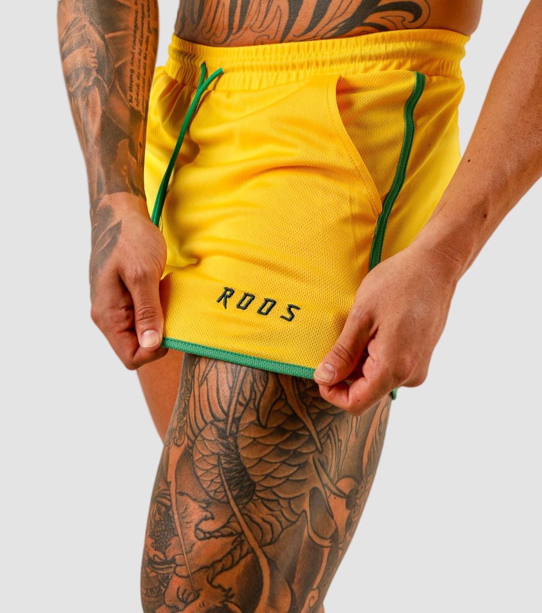 Retro Shorts - Gold & Green