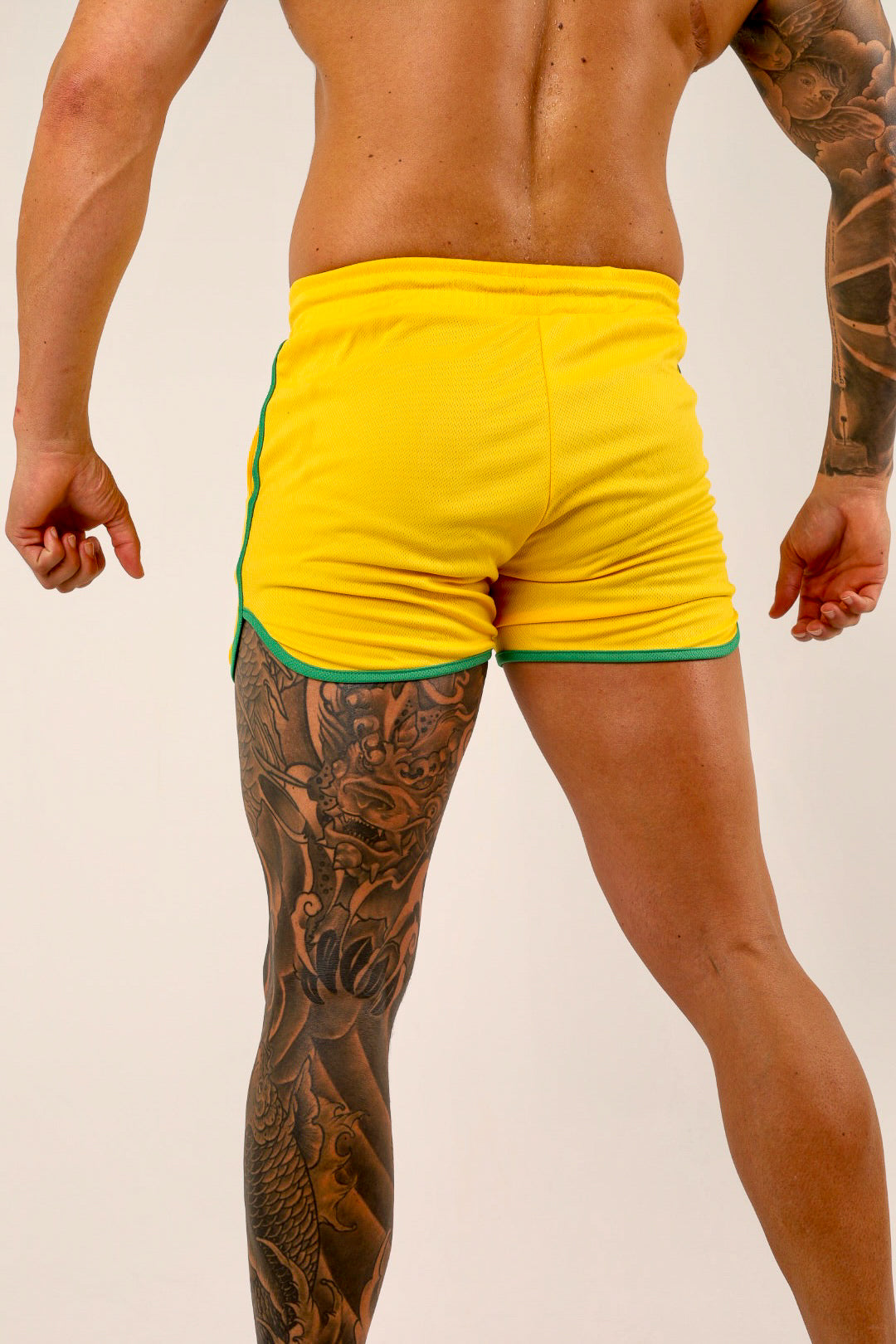 Retro Shorts - Gold & Green