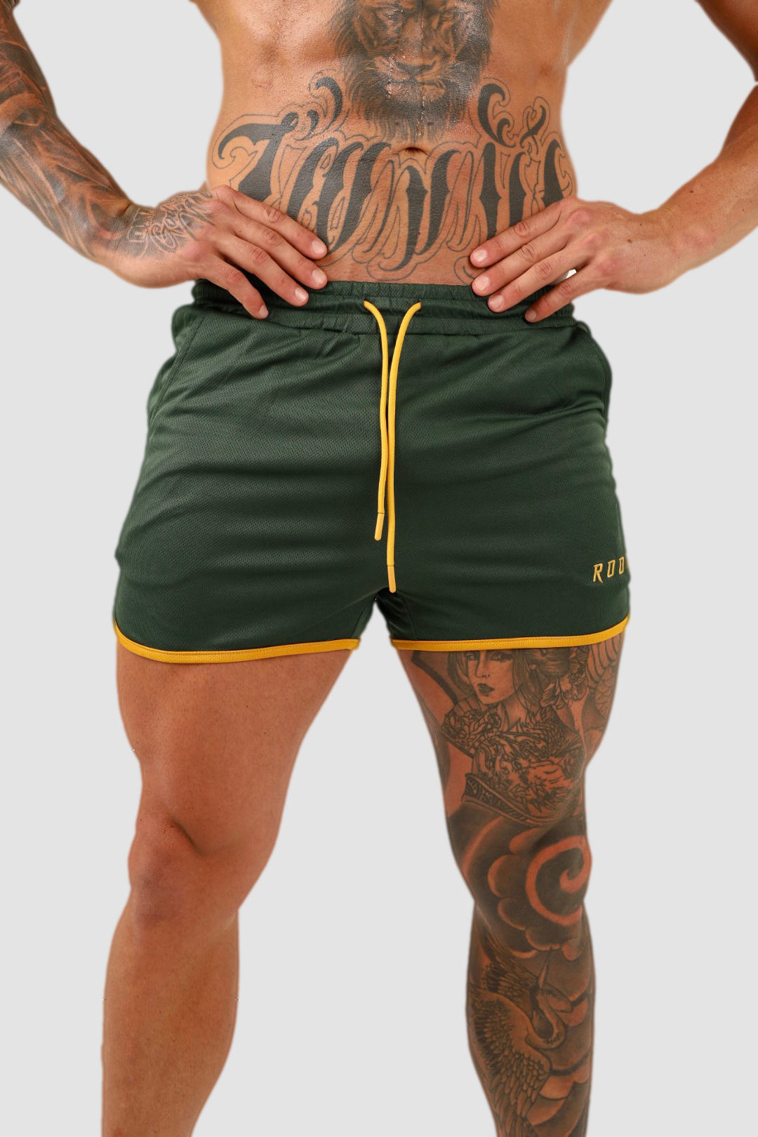 Retro Shorts - Green & Gold