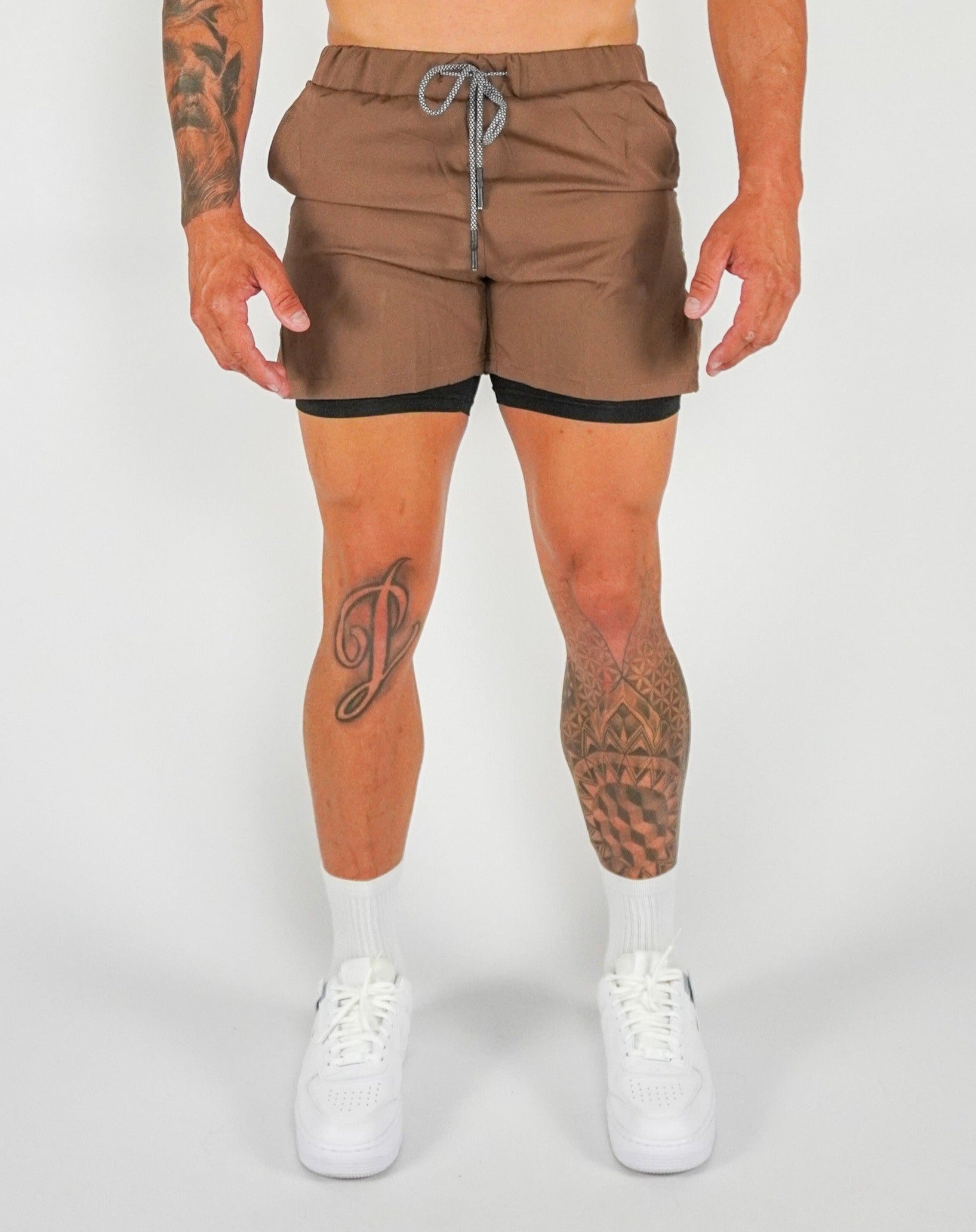 Culture 2-IN-1 Shorts - Chocolate - GYMROOS