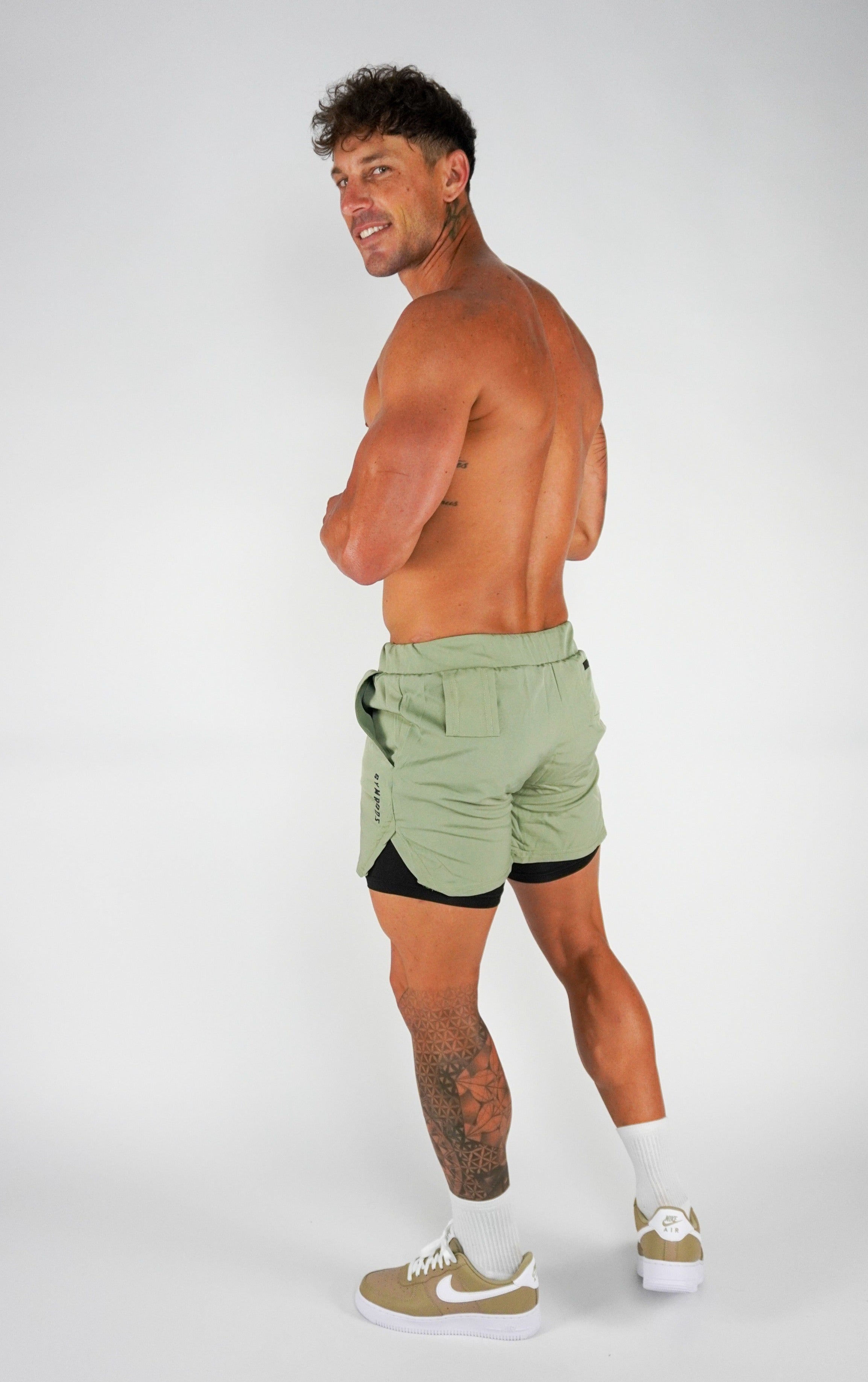 Culture 2-IN-1 Shorts - Matcha - GYMROOS