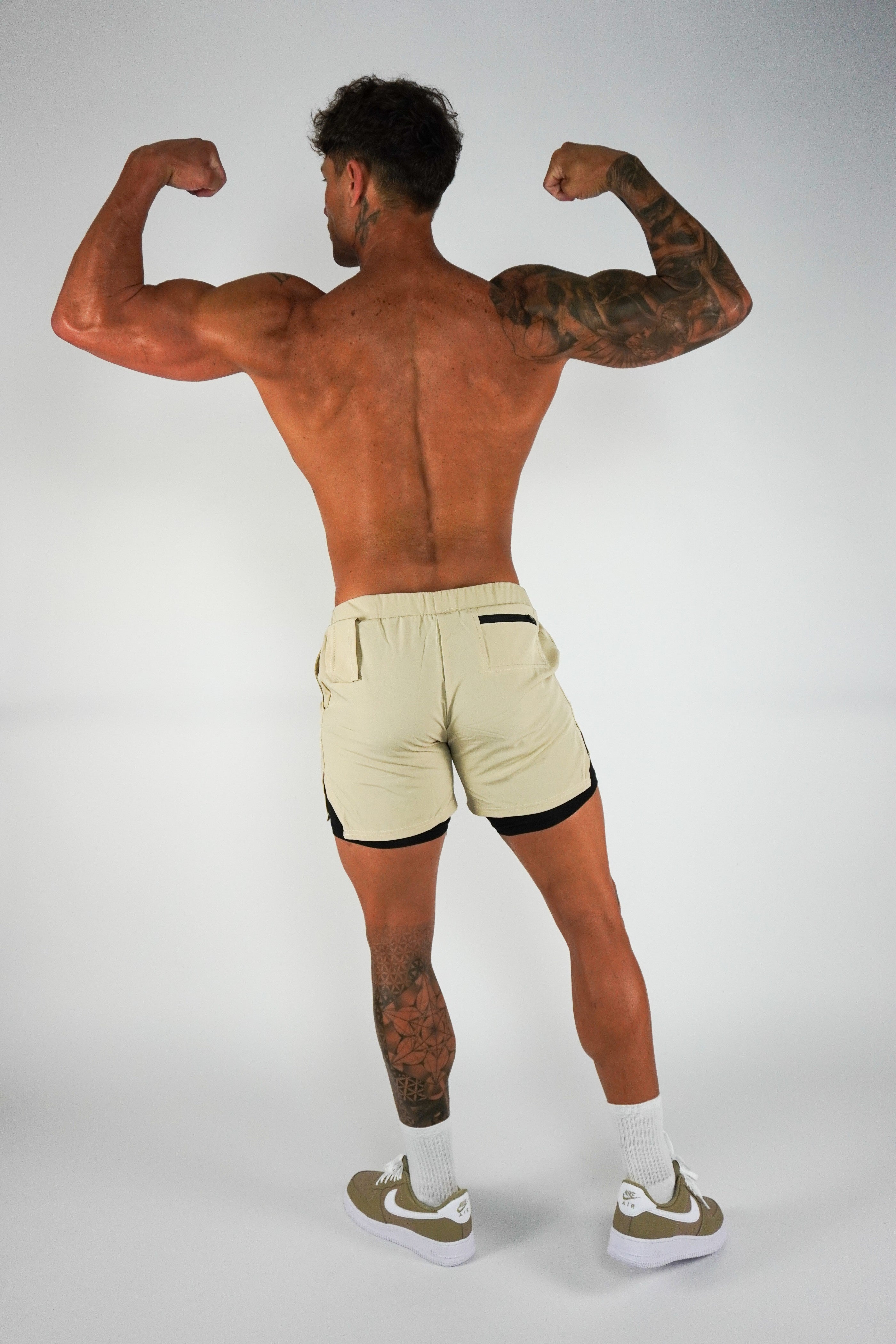 Culture 2-IN-1 Shorts -Tan - GYMROOS