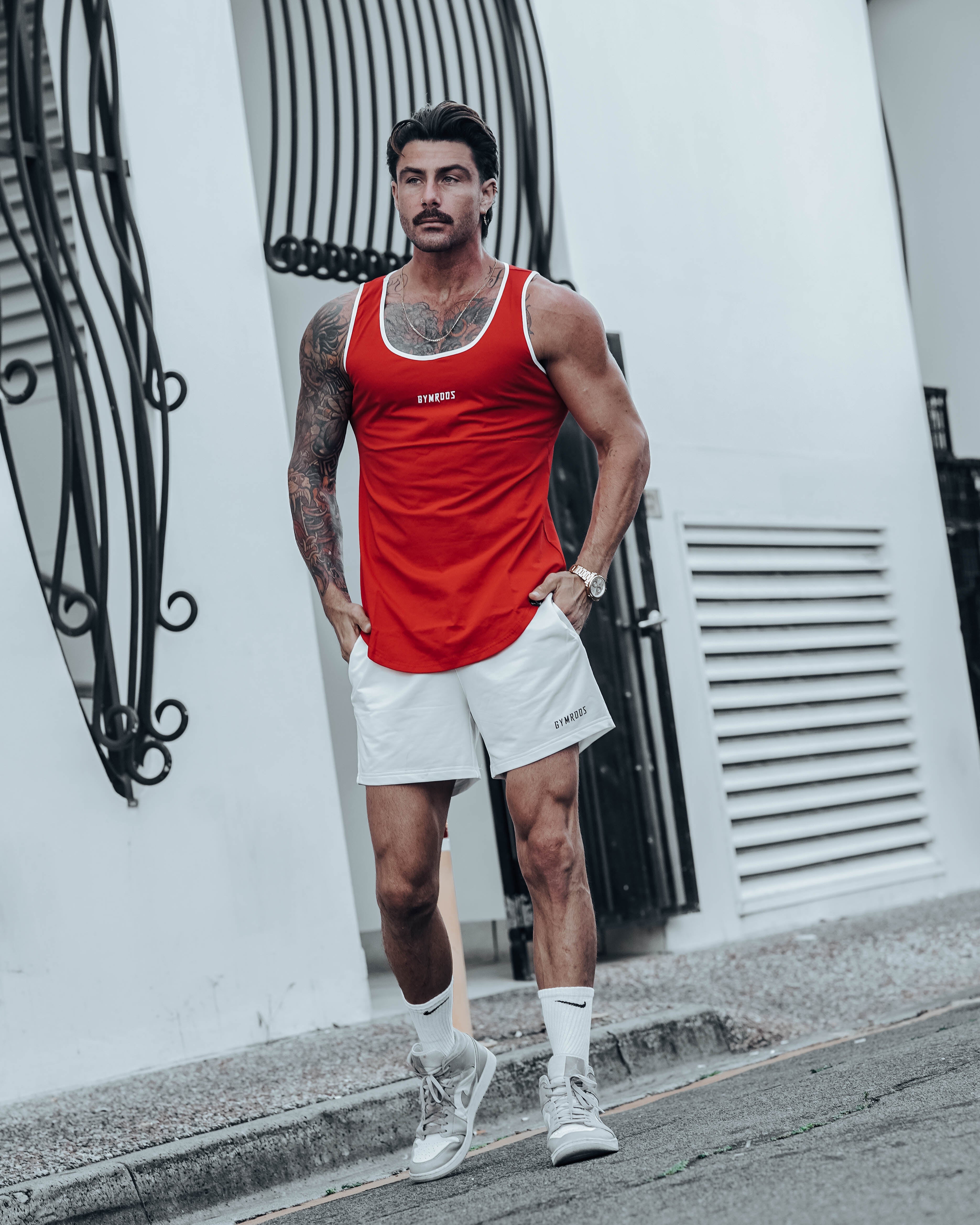 Culture Fitted Tank - Red - GYMROOS