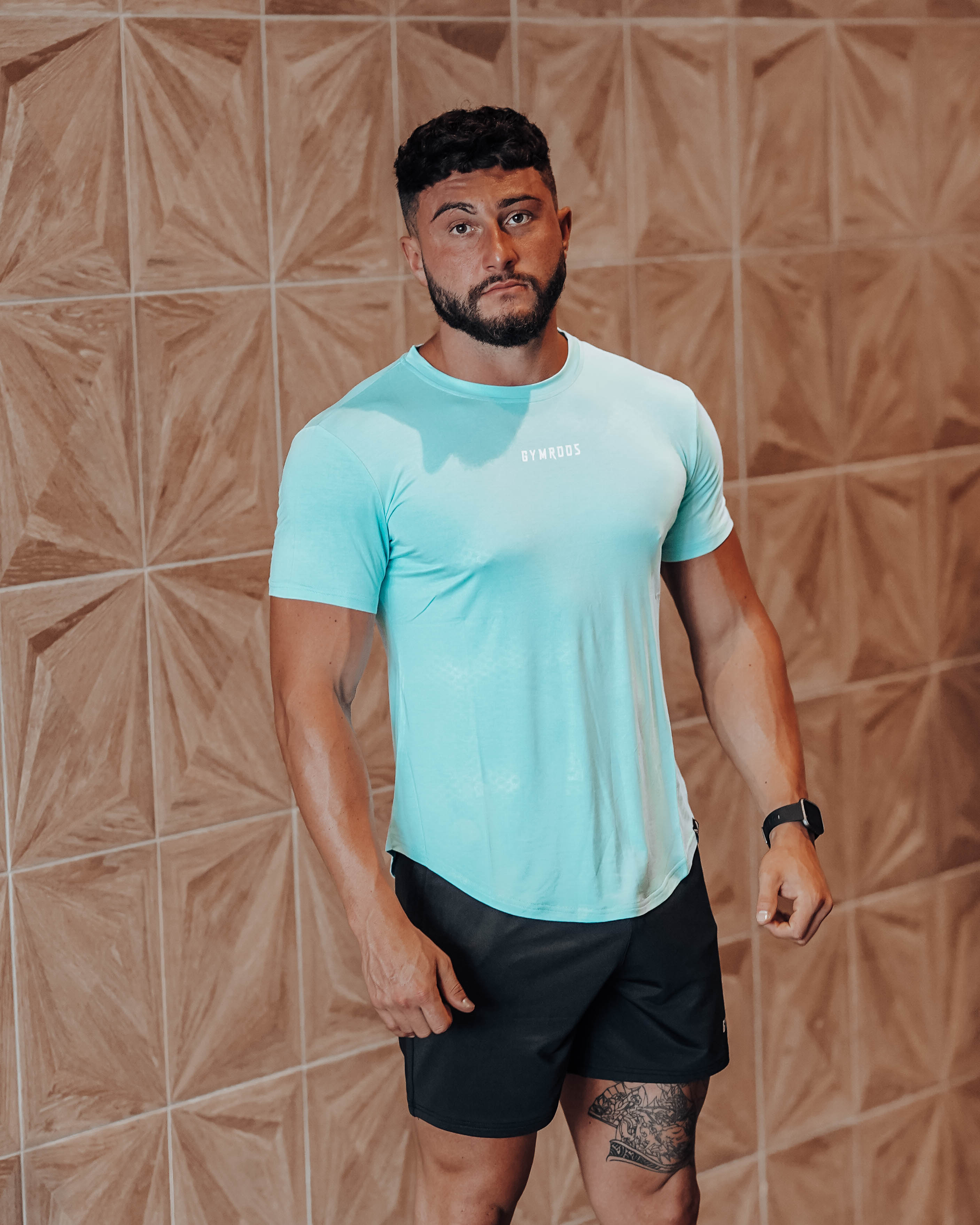 Culture Fitted Tee - Aqua - GYMROOS