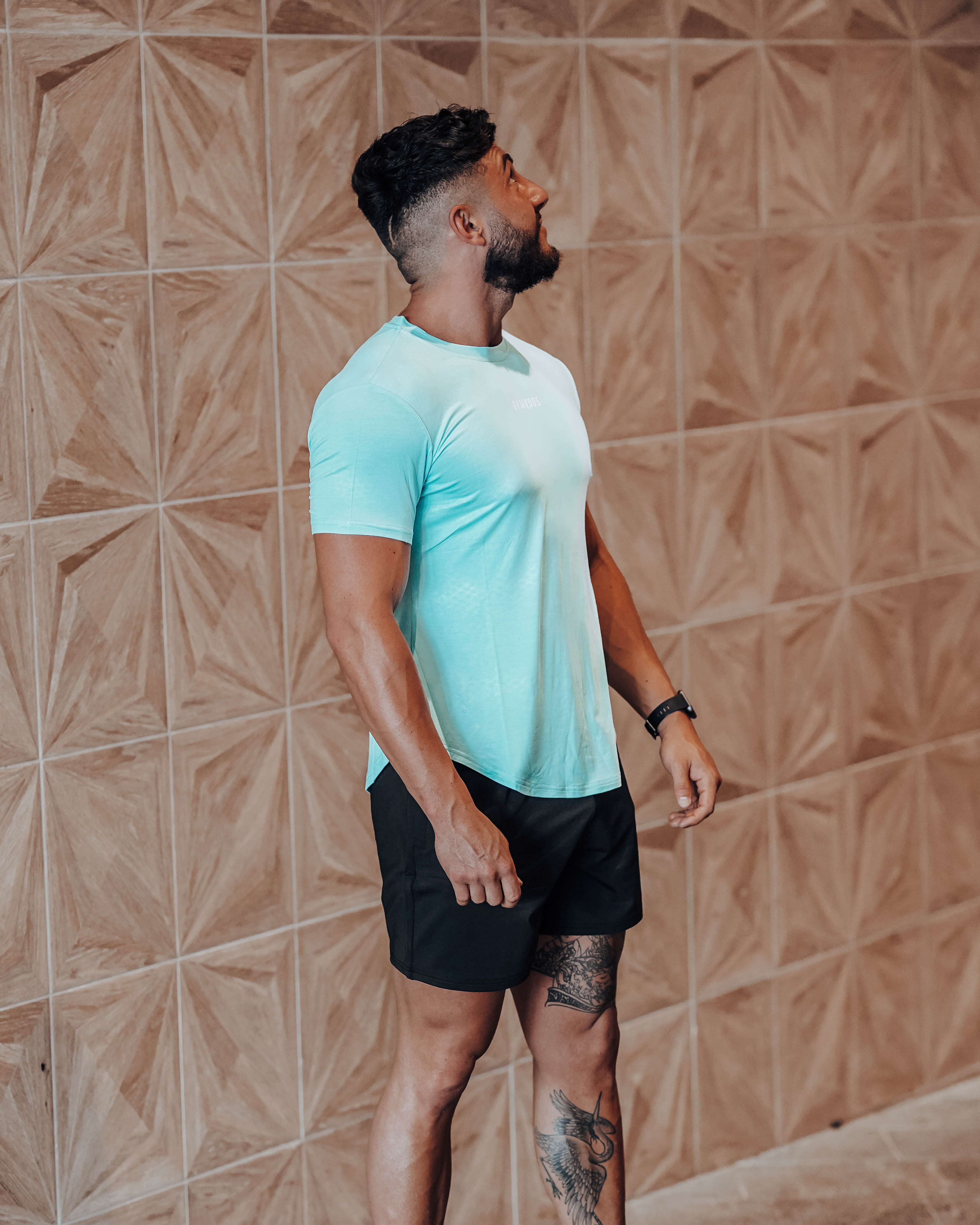 Culture Fitted Tee - Aqua - GYMROOS