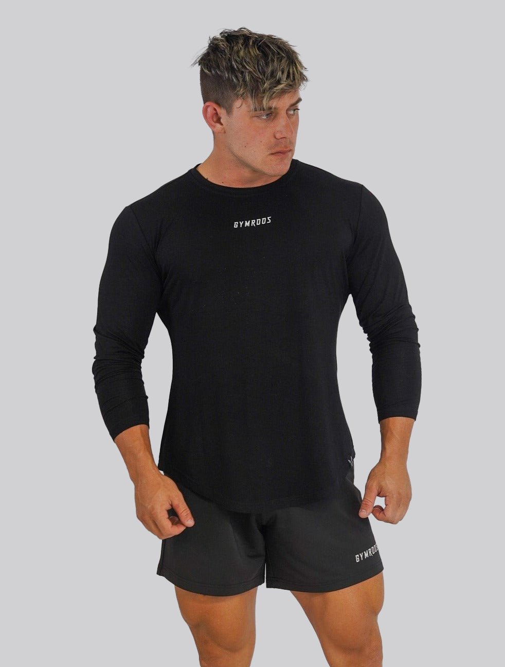 Culture Fitted Tee Long Sleeve - Black - GYMROOS
