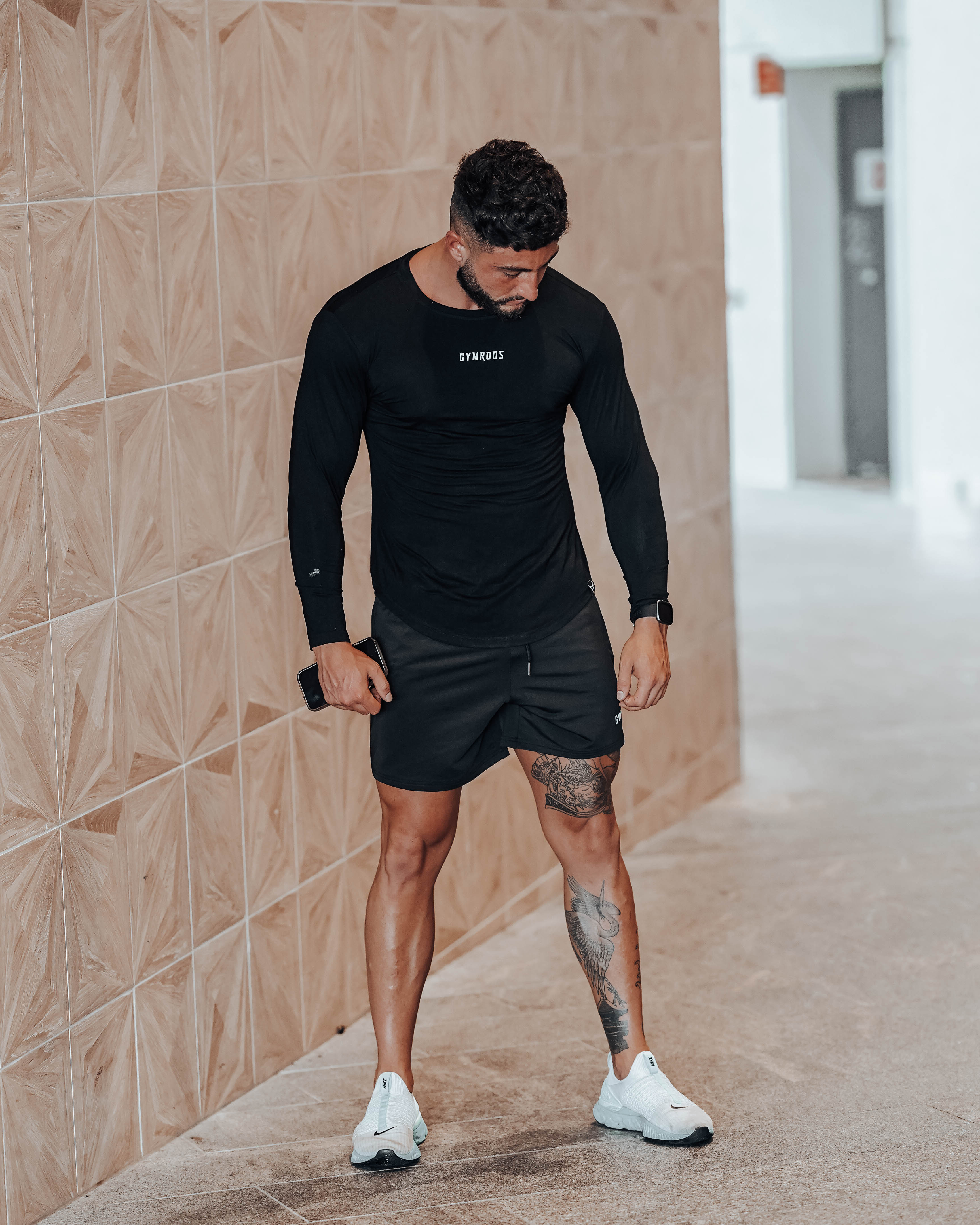 Culture Fitted Tee Long Sleeve - Black - GYMROOS